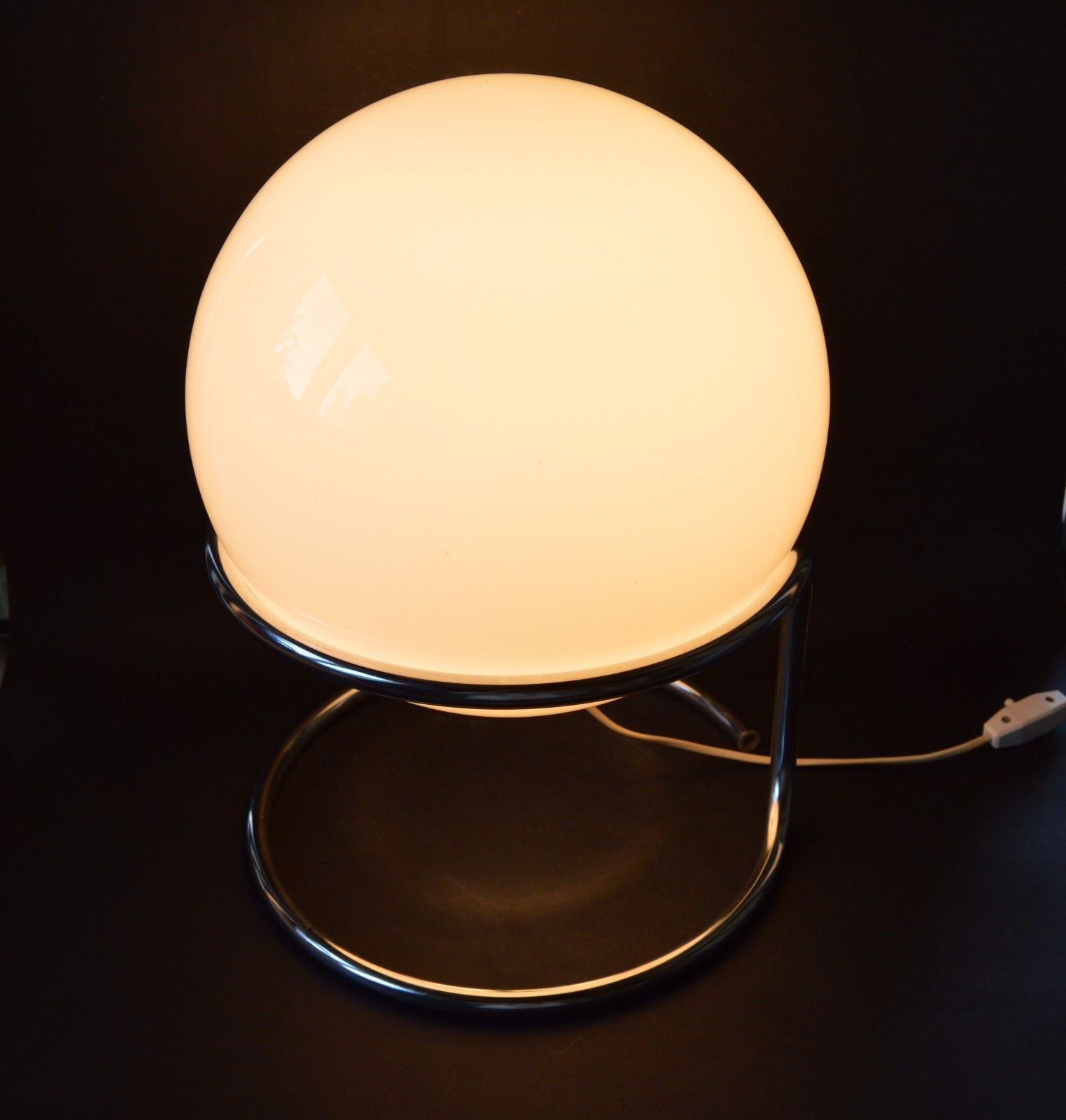 Mid Century Czech 1960's Floor, Table Lamp Modernism Big Ball Shade