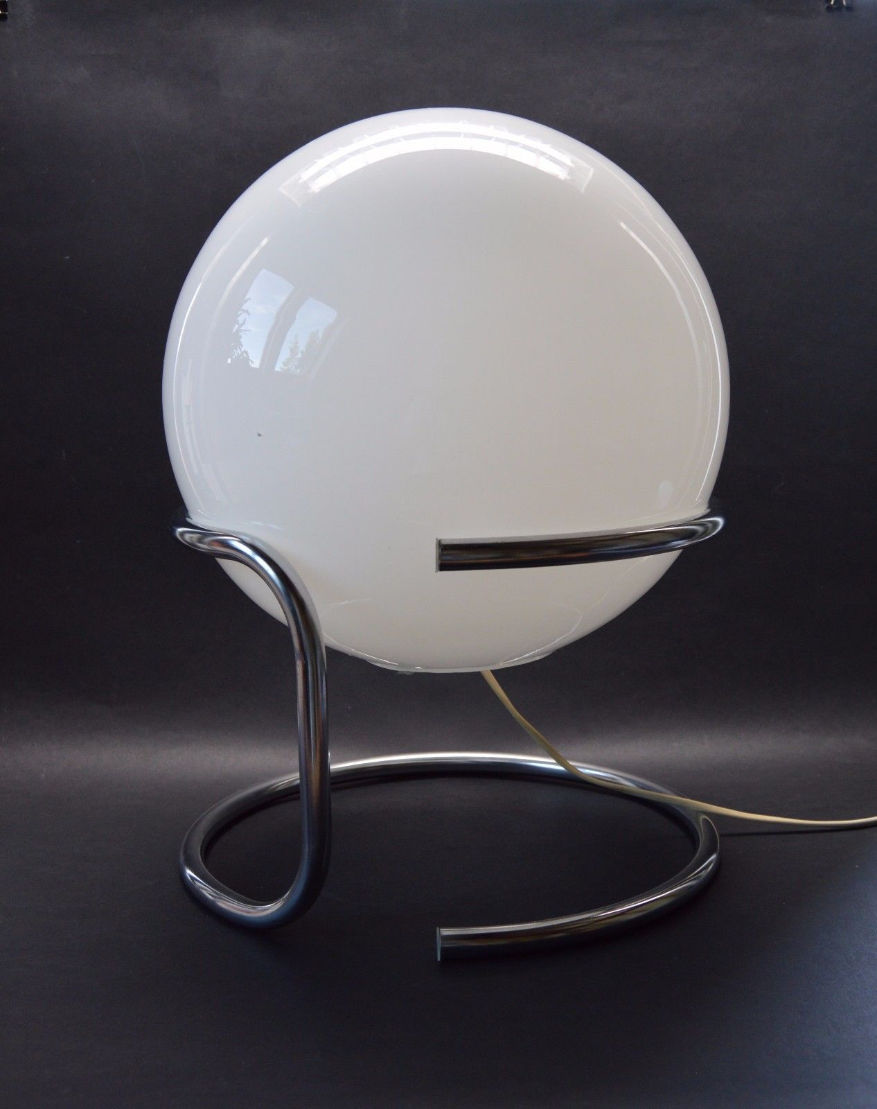 Mid Century Czech 1960's Floor, Table Lamp Modernism Big Ball Shade