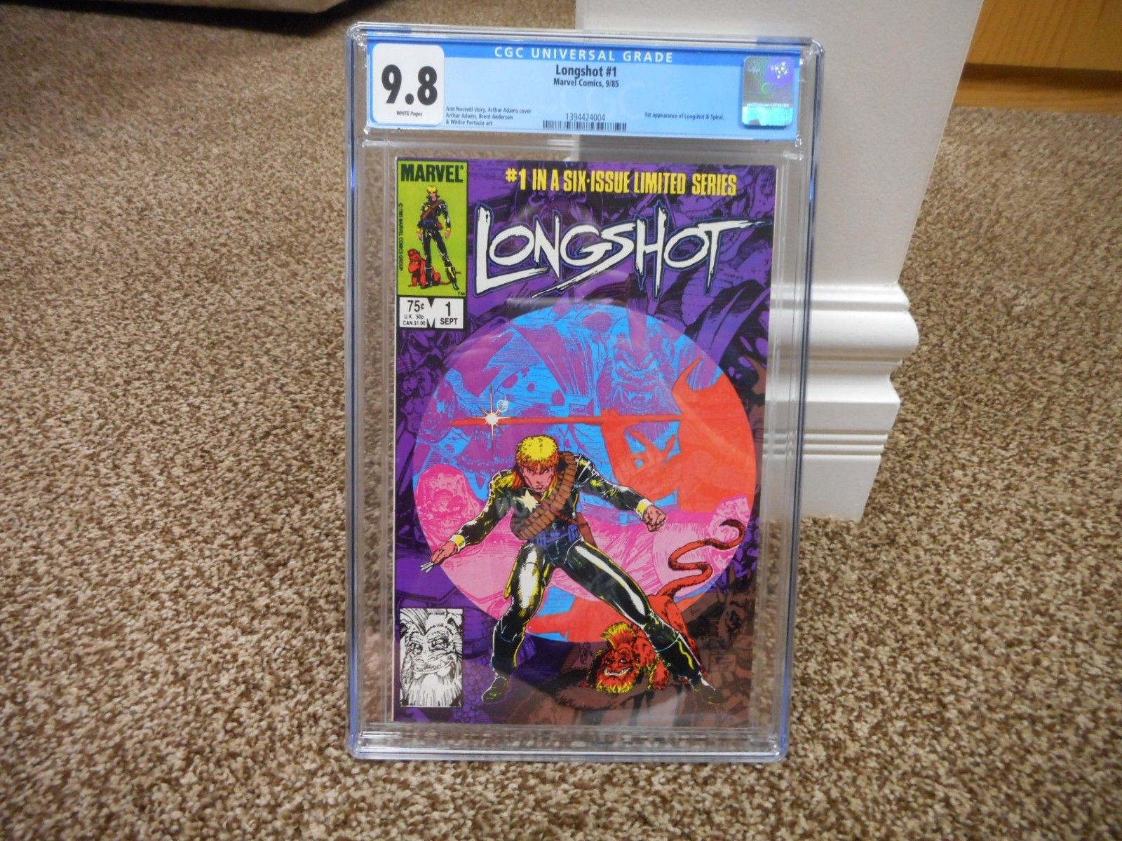 Longshot 1 cgc 9.8 1st appearance + 1st Spiral Marvel 1985 X-Men movie WHITE pgs