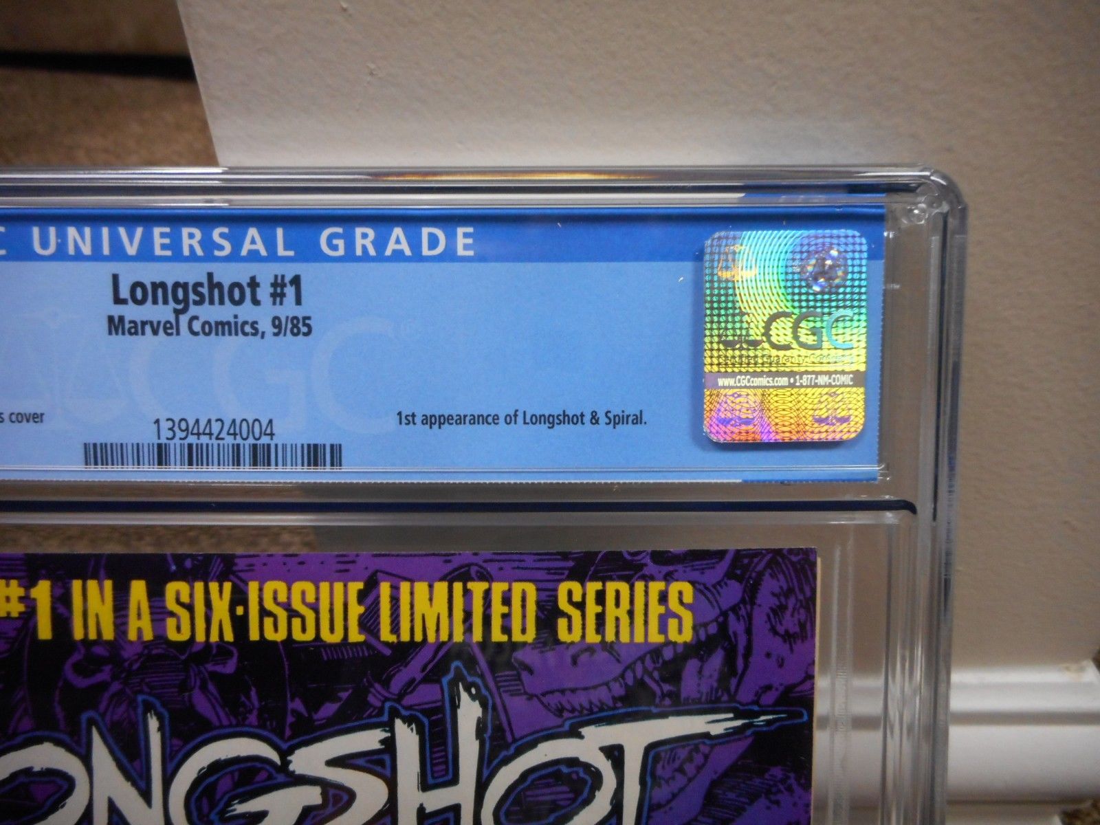 Longshot 1 cgc 9.8 1st appearance + 1st Spiral Marvel 1985 X-Men movie WHITE pgs