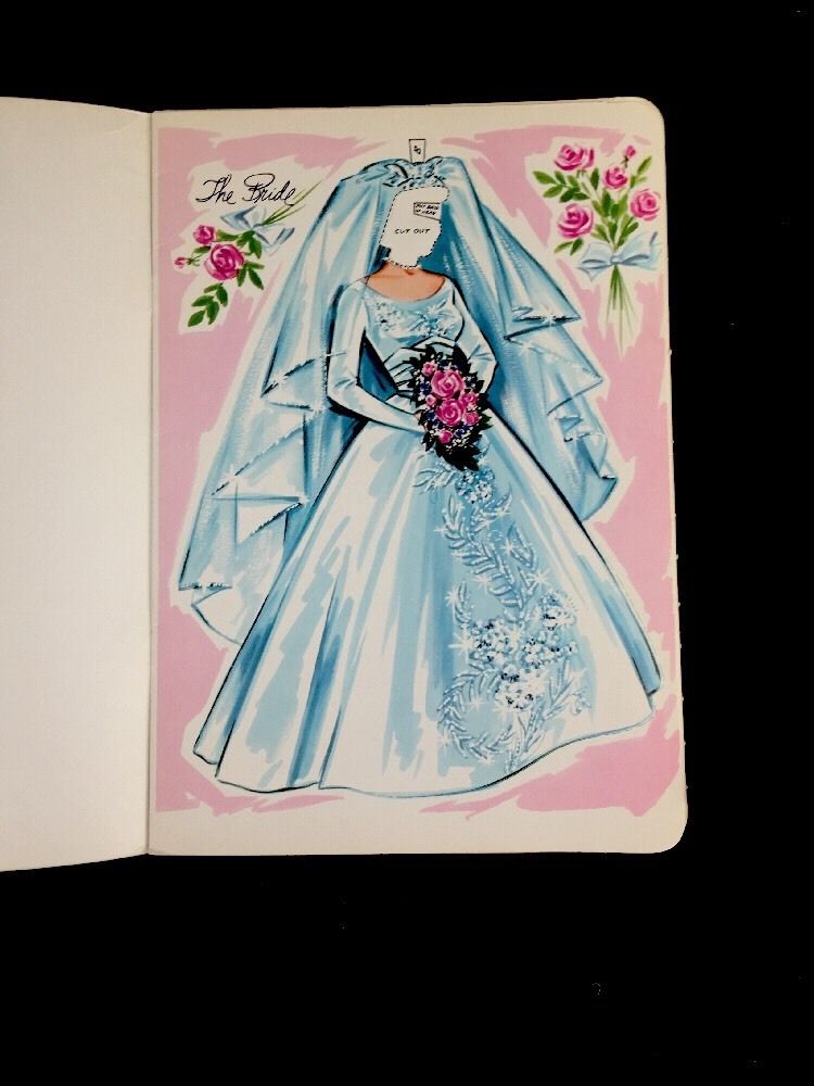 1962 Original Vintage Here Comes The Bride Paper Dolls Uncut