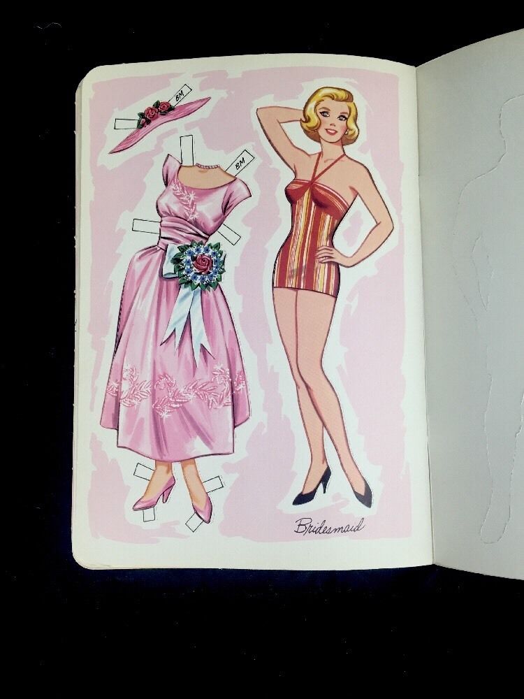 1962 Original Vintage Here Comes The Bride Paper Dolls Uncut