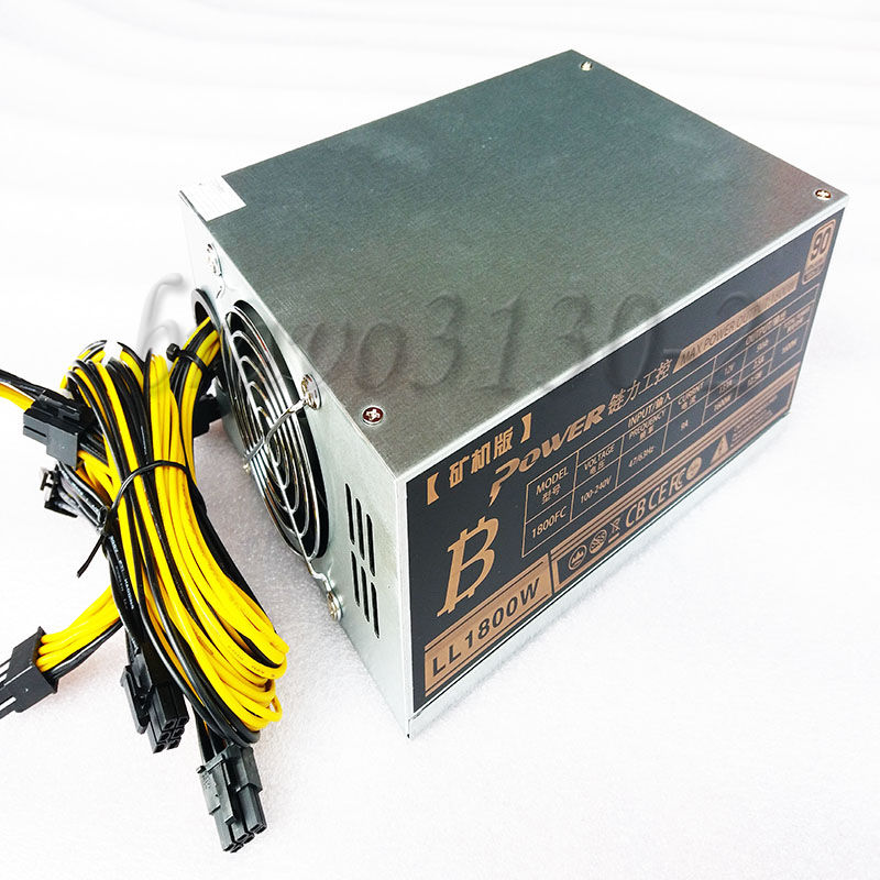 1800W Mining Machine Power Supply For Eth Bitcoin Miner Antminer S7 S9 90 Gold