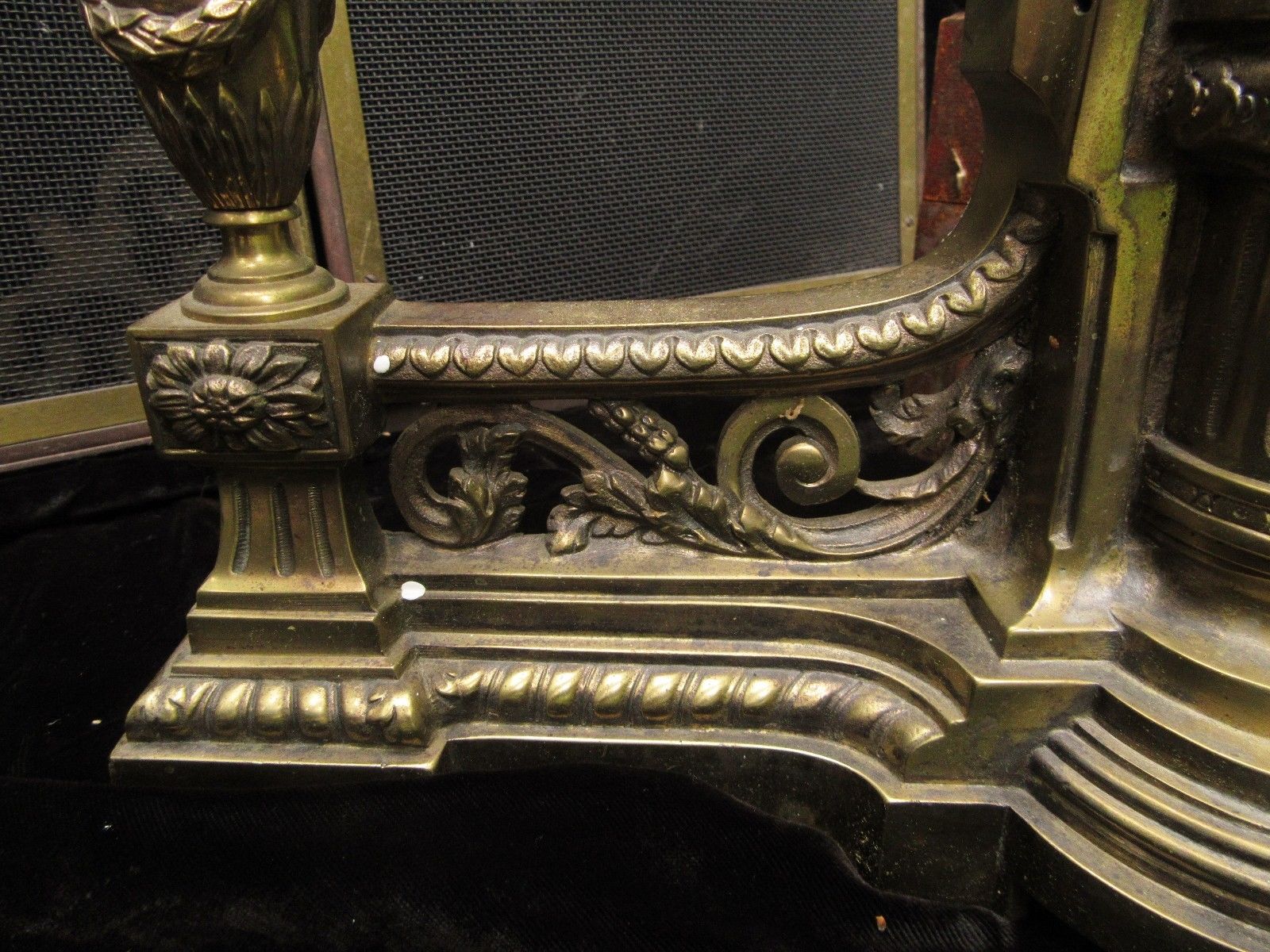 Louis XVI Brass Fireplace Andirons Chenets  Wm H Anderson NY