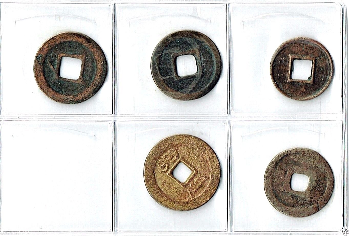 5 Ancient Chinese CASH Coins, 5 DYNASTY, With Story,Album & Certificate