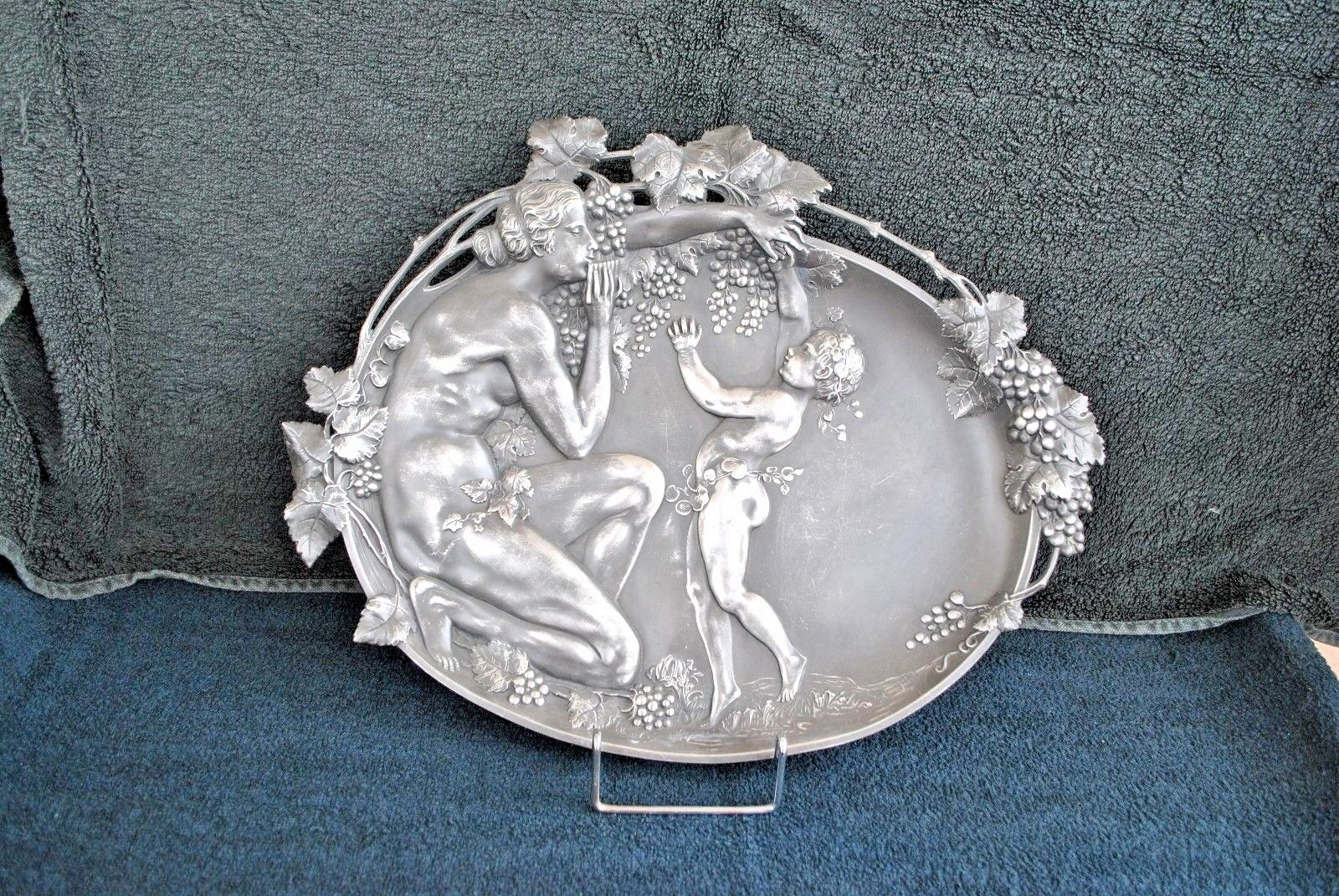 WMF Art Nouveau Silver Plated Wall Plaques (PAIR) Original