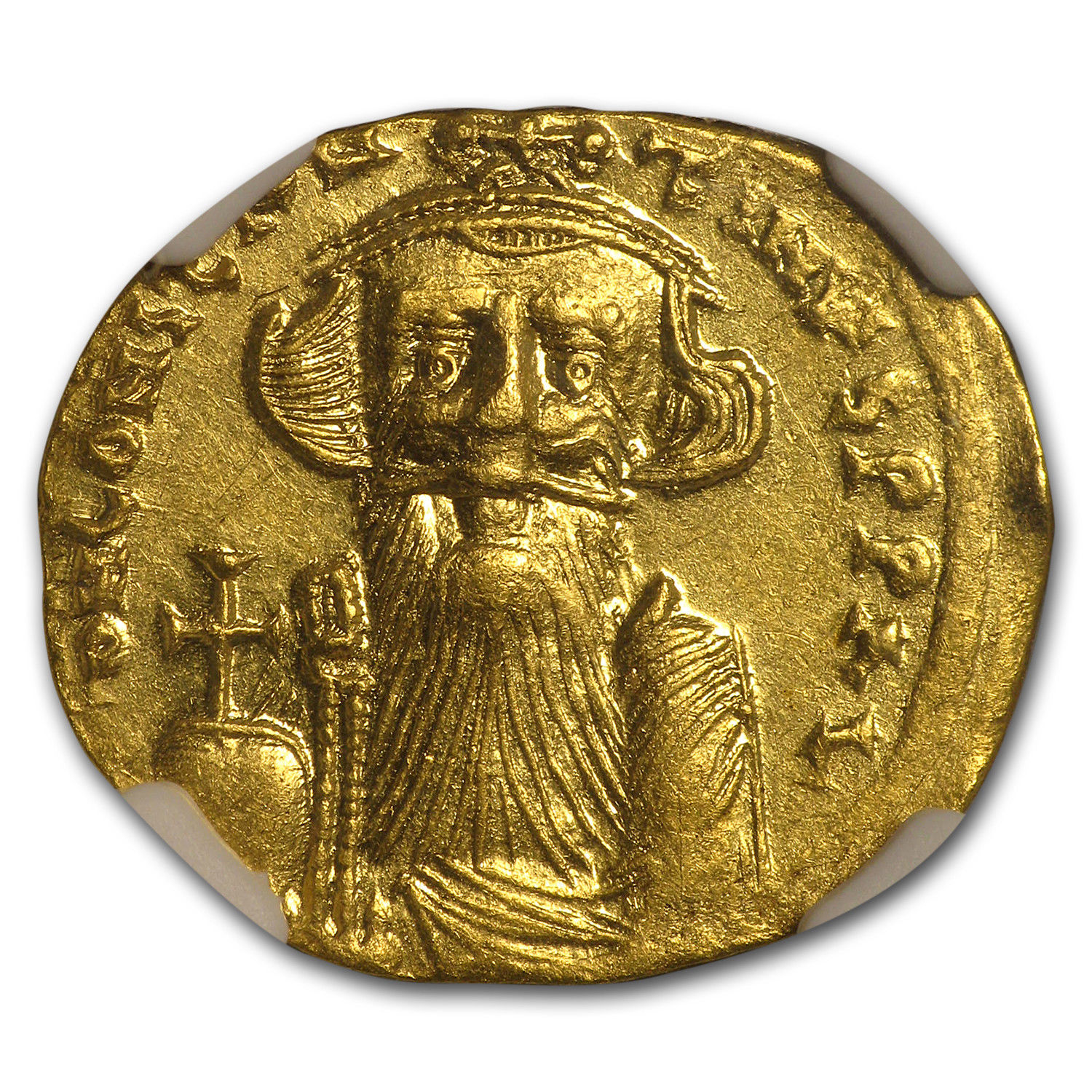 Byzantine Gold Solidus Emperor Constans II(641-668 AD)NGC (Vault) - SKU #152758