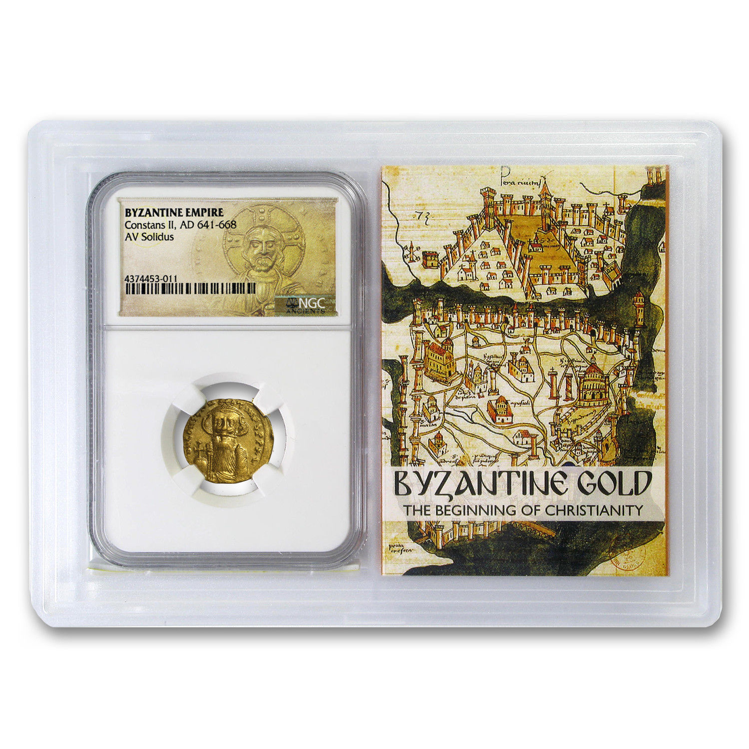 Byzantine Gold Solidus Emperor Constans II(641-668 AD)NGC (Vault) - SKU #152758