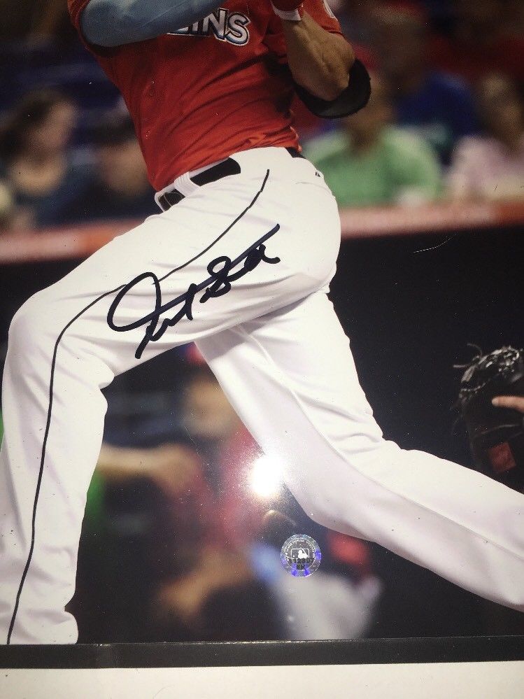 Giancarlo Stanton AUTO Autographed Framed 8x10 Photo MLB Hologram (JSA PSA)