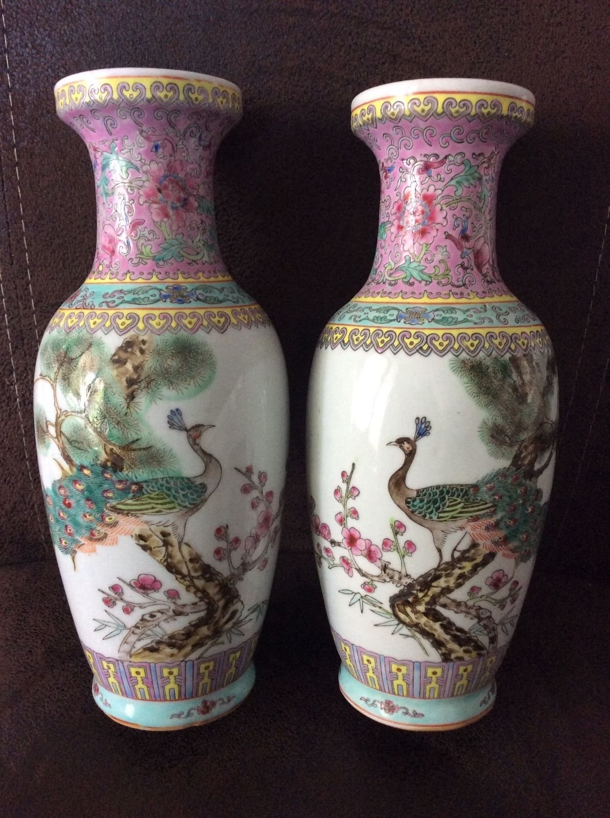 Beautiful Old Chinese Famille Rose Vases Republic Period