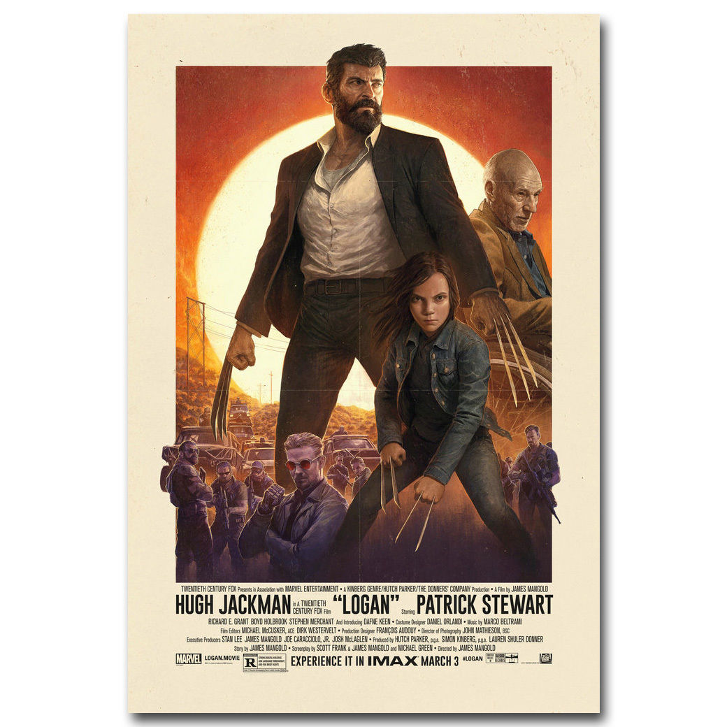 LOGAN Wolverine 3 X Men Superheroes Movie Art Silk Poster Canvas Print