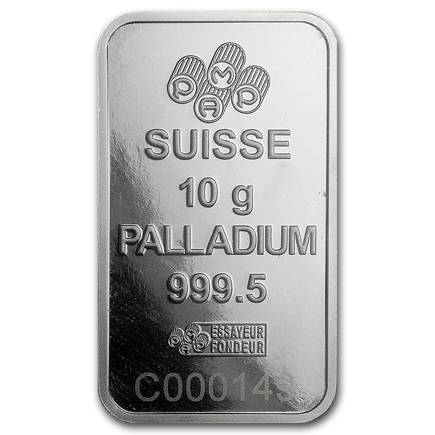 10 gram Palladium Bar - PAMP Suisse (In Assay) - SKU #96681