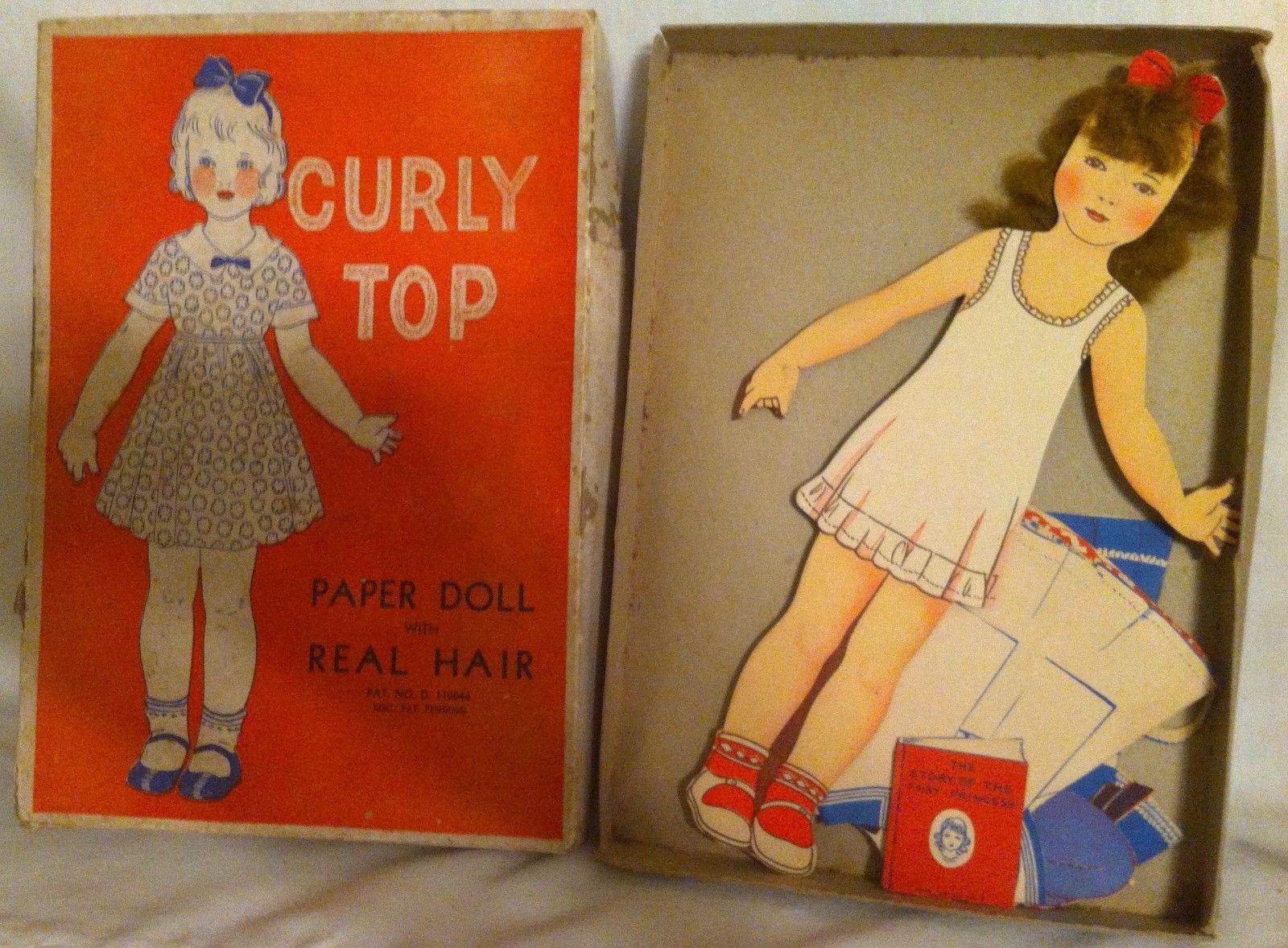 CURLY TOP & JAMIE AND EMMY - 2 VINTAGE BOXED PAPER DOLL CUT OUT TOYS & BOXES