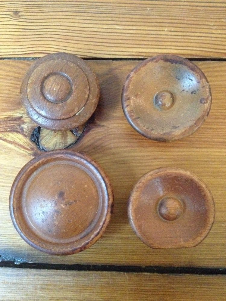 Mixed Lot 13 Vintage Antique Victorian Solid Walnut Wood Drawer Pulls Knobs