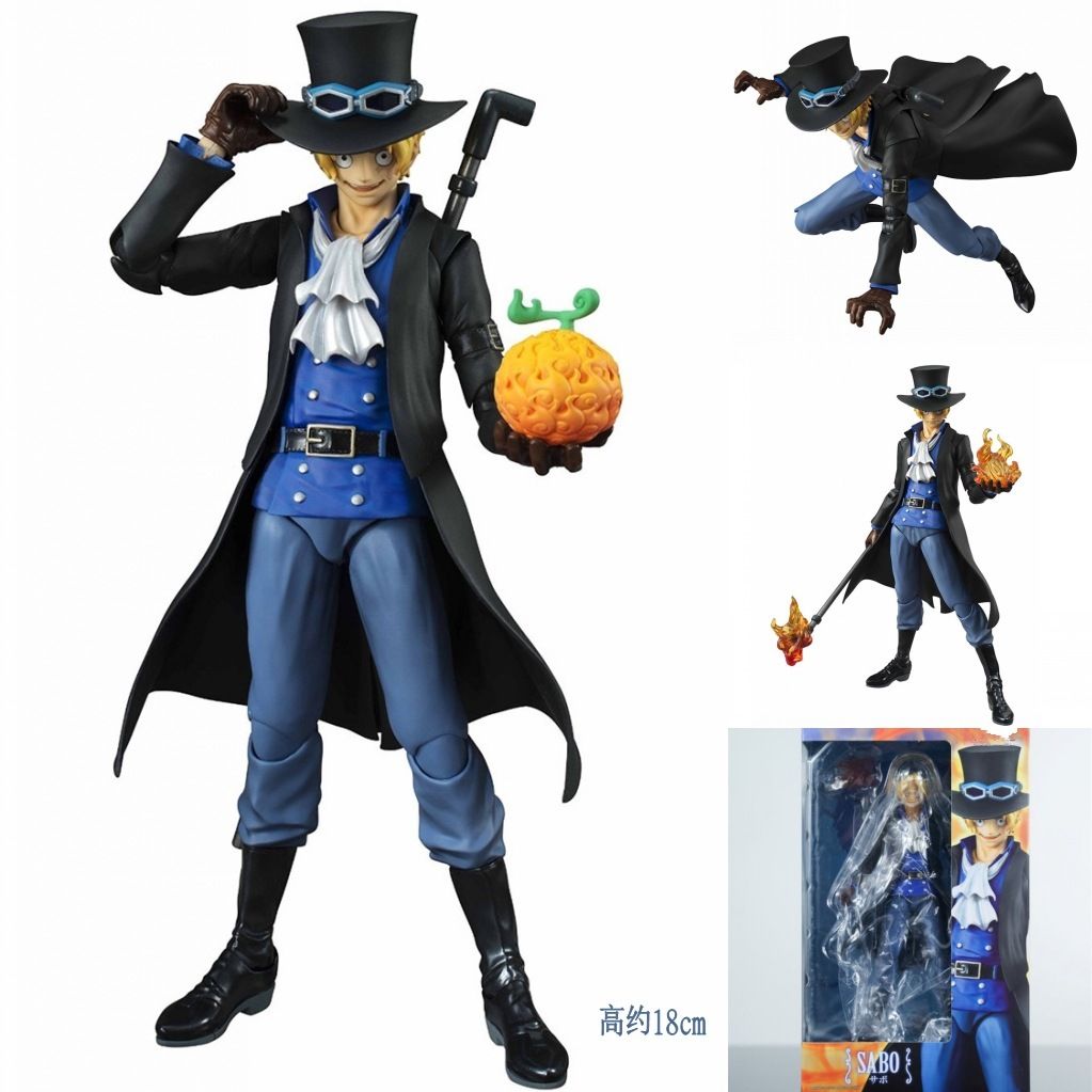 7'' Anime Figma One Piece Variable movable Sabo Action Figure Toy Figurine