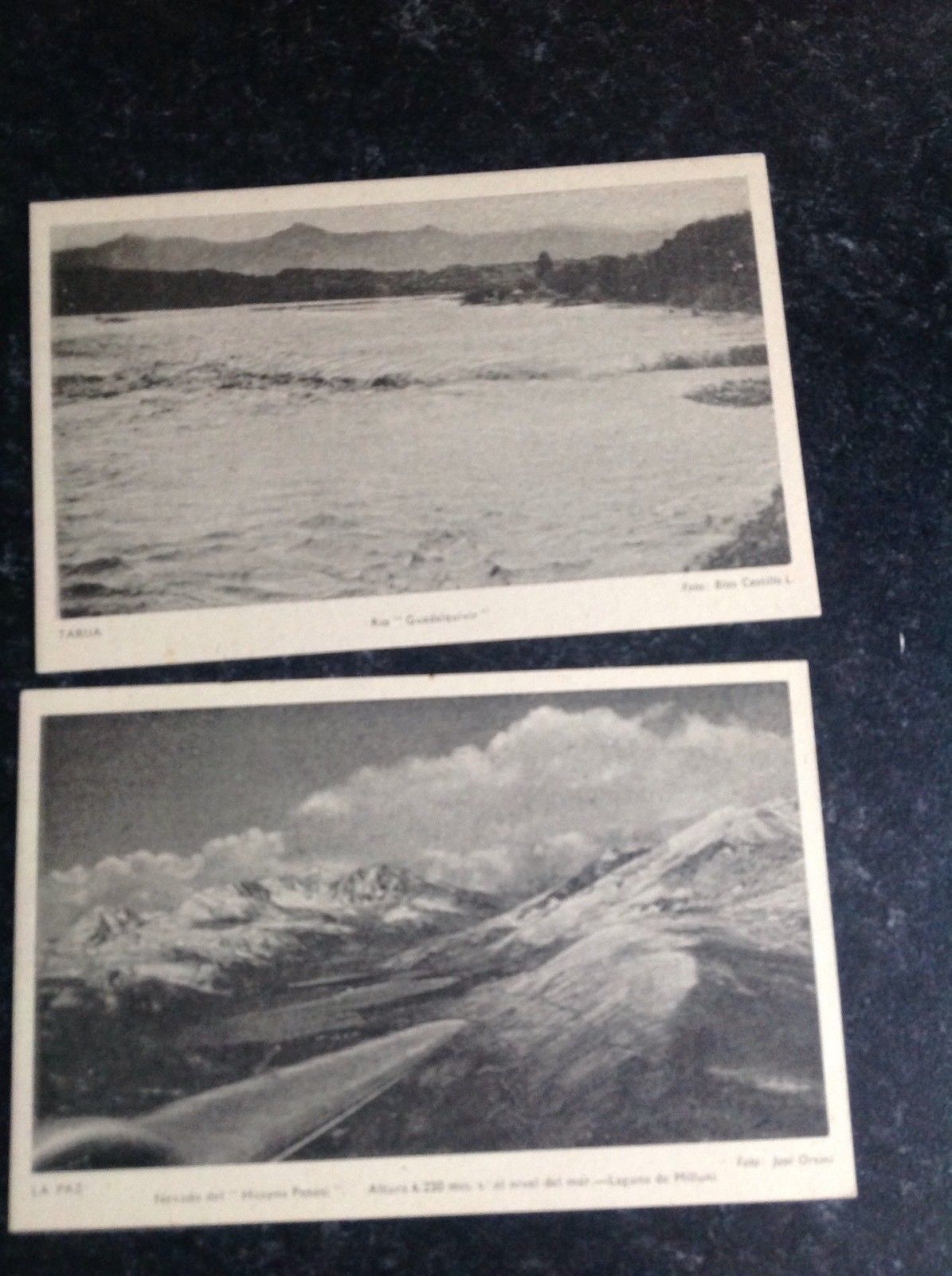 2 Vintage Bolivia Postcards with Pre Printed Postage Stamps