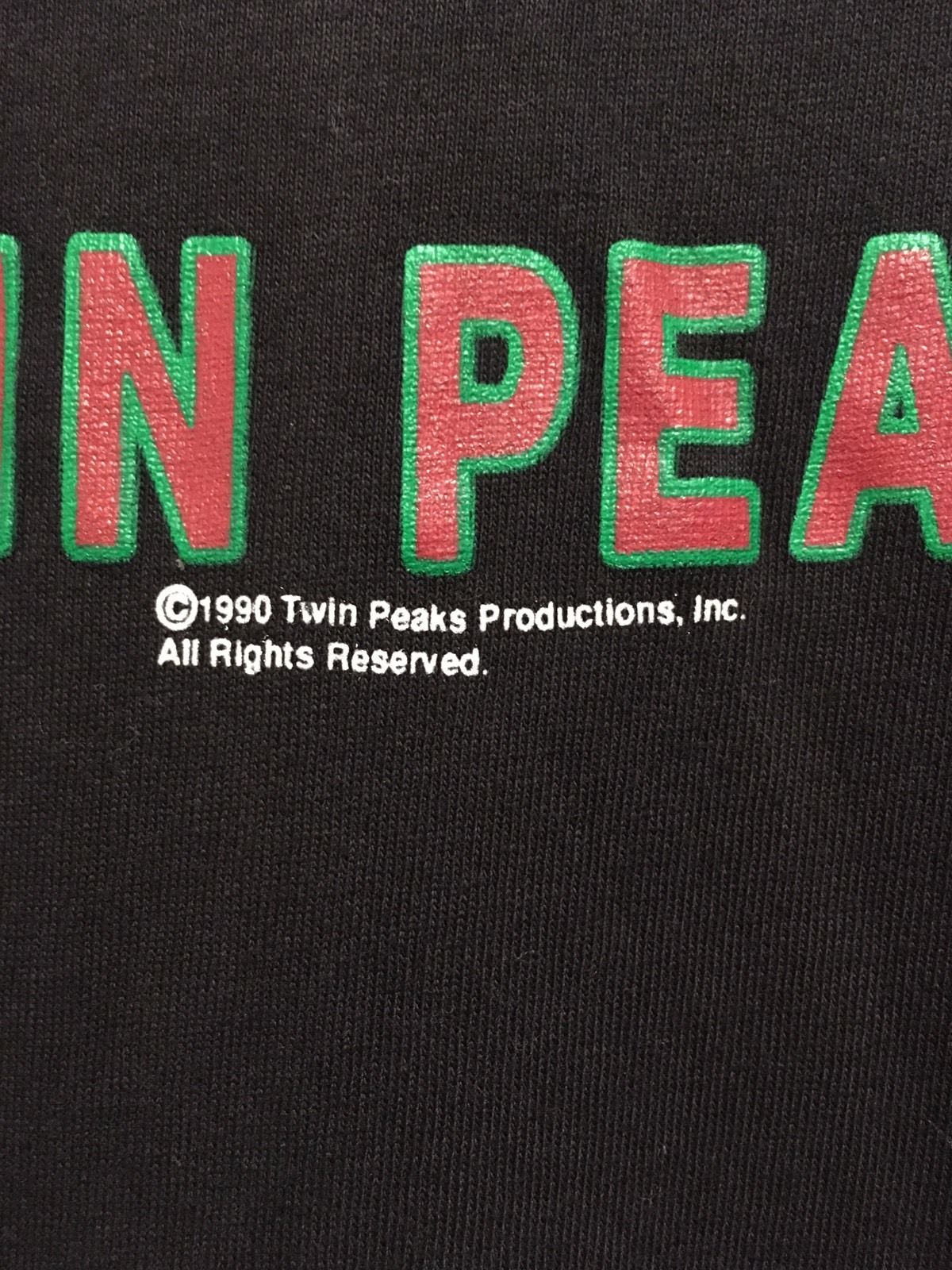 New Authentic Rare Vintage Twin Peaks 1990 TV Show Logo Black T-Shirt XL (46-48)