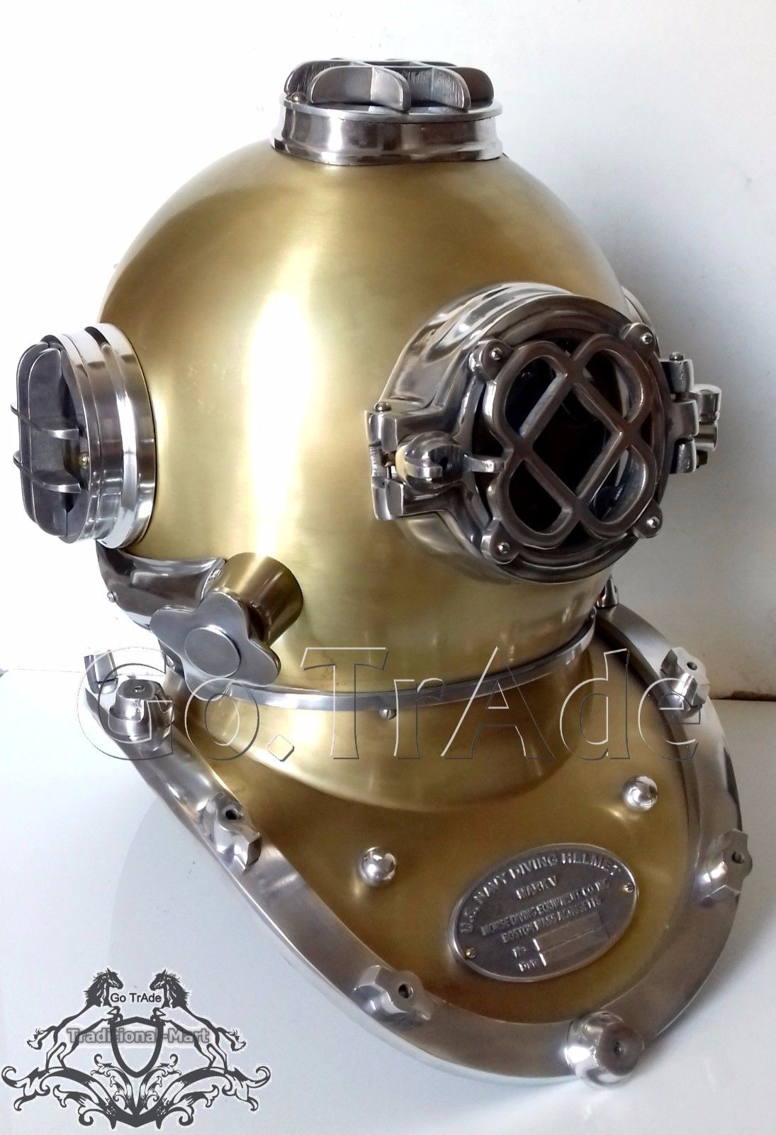 Vintage Antique Morse U.S Navy Diving Divers Helmet Solid Steel & Aluminium Gift