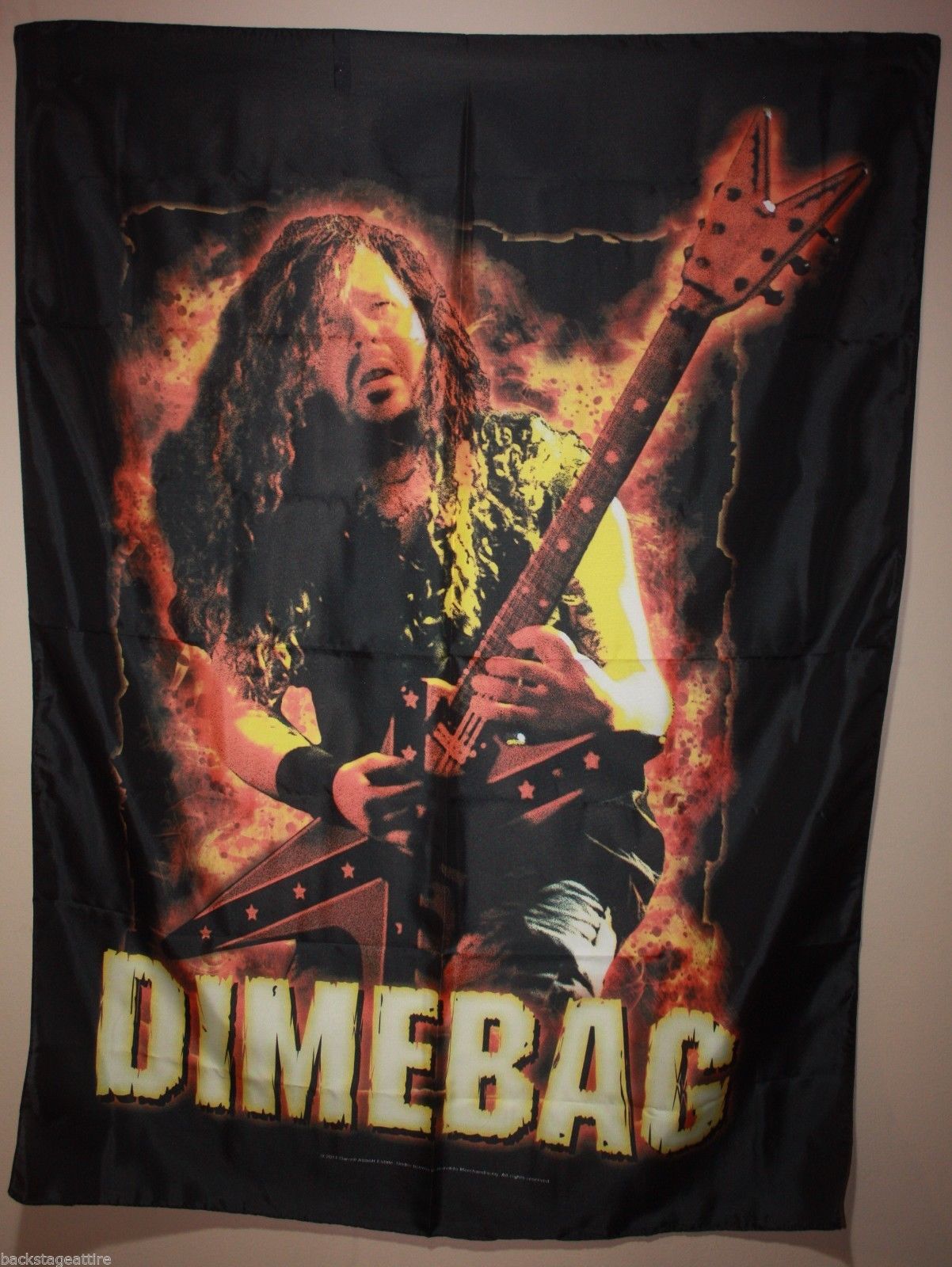 Dimebag Darrell on Fire! Pantera Textile Fabric Cloth Poster Flag Banner New!