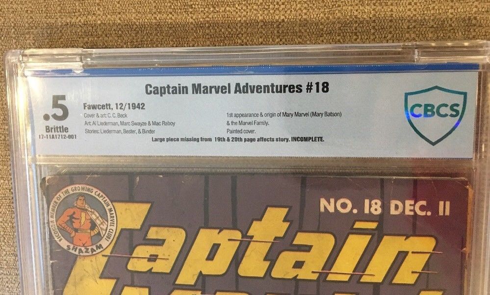 Captain Marvel Adventures #18 CBCS 0.5 1st App Mary Marvel - Fawcett