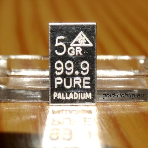 Palladium Bullion 5 Size = 0,324 grams (99,9 Fine Palladium Bullion Pd Palladium) New