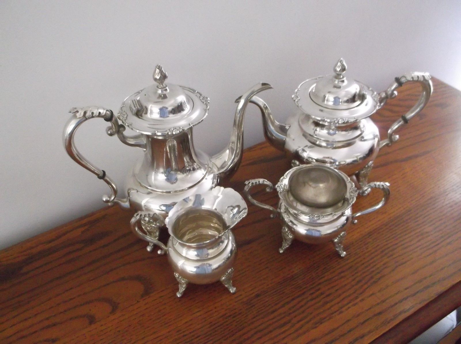 VINTAGE JAPANESE MIYATA 950 STERLING SILVER 4 PC TEA AND COFFEE SET