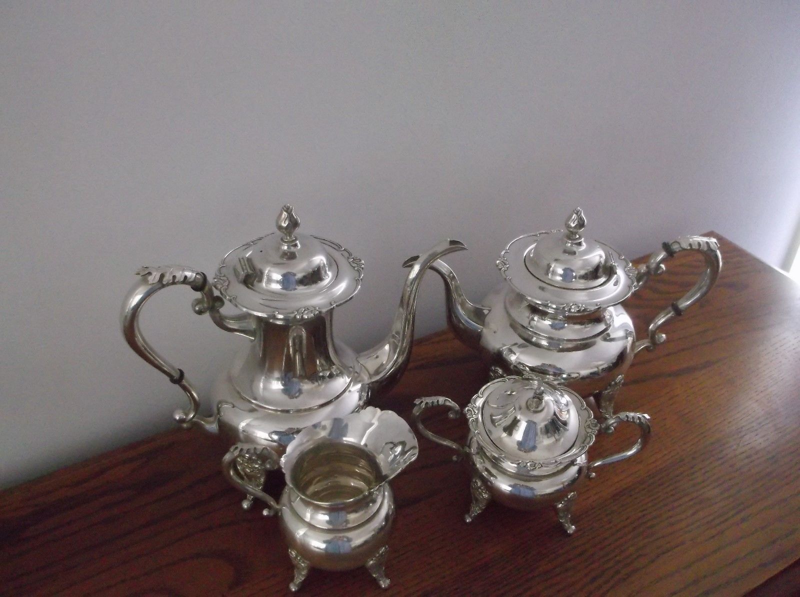 VINTAGE JAPANESE MIYATA 950 STERLING SILVER 4 PC TEA AND COFFEE SET