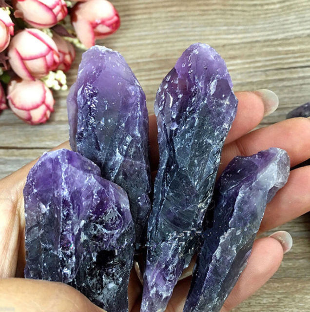 50g Natural Crystal Amethyst Rough Stone Craft Quartz Point Mineral Accessory