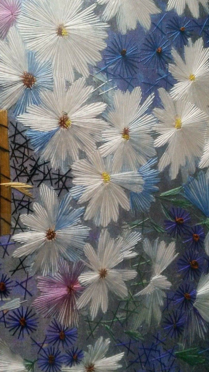 A Beautifully Embroidered Picture of Flowers.