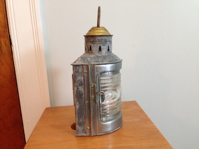 Vintage Galvanized Brass and Chrome Kerosene and Electric Lantern