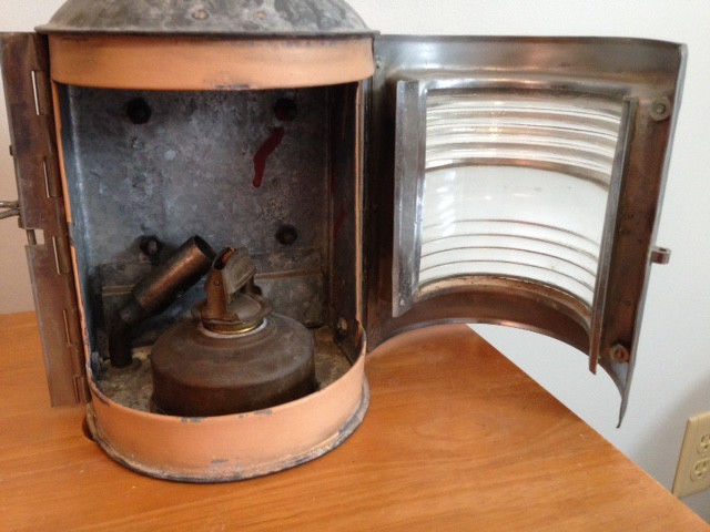 Vintage Galvanized Brass and Chrome Kerosene and Electric Lantern