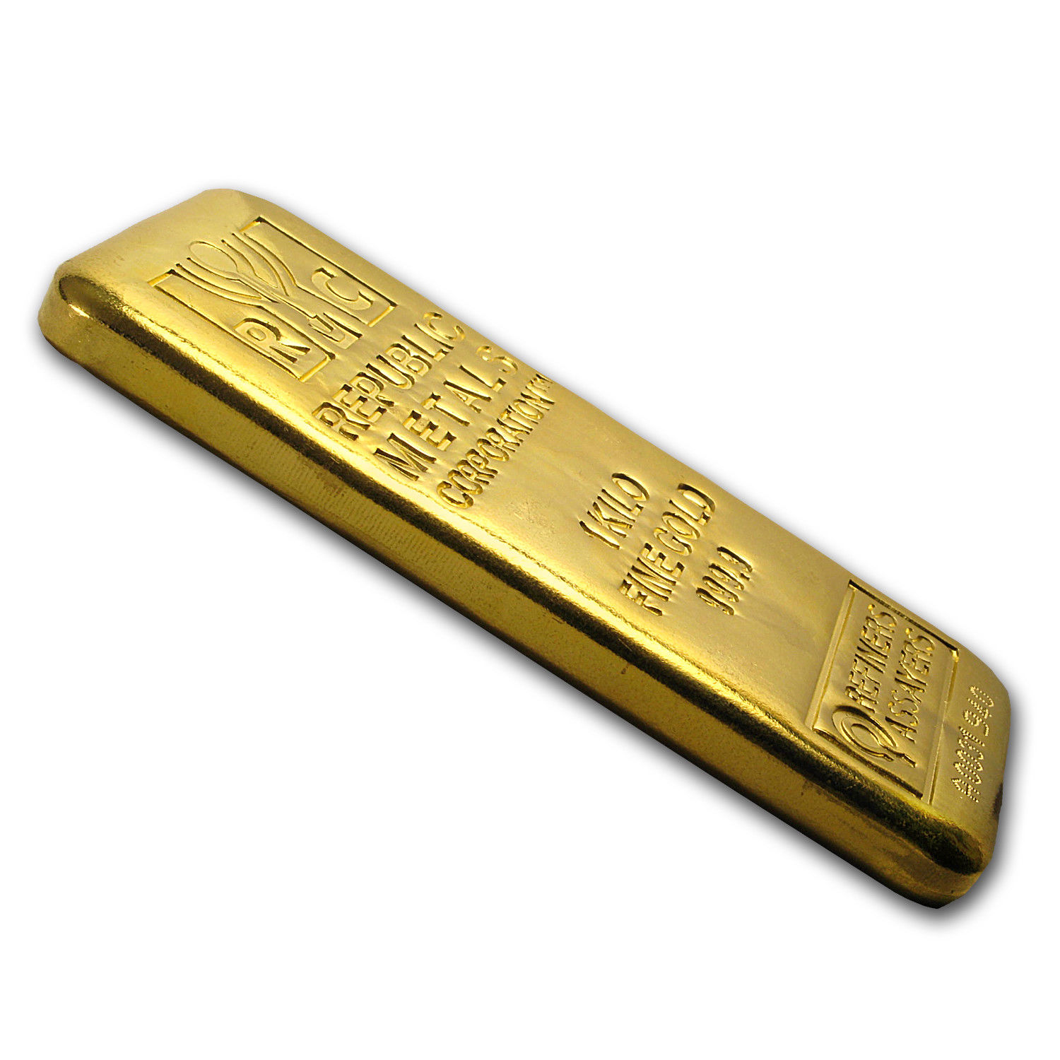 1 kilo Gold Bar - Republic Metals Corporation (Cast w/Assay)