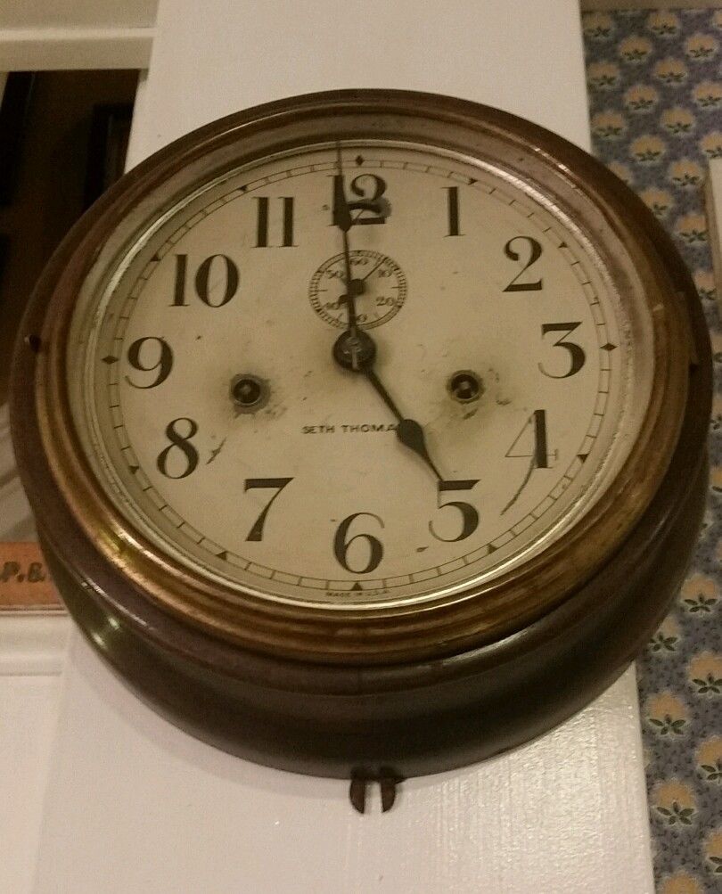 Antique Seth Thomas Ship Clock Maritime Rail Road Clock 8"