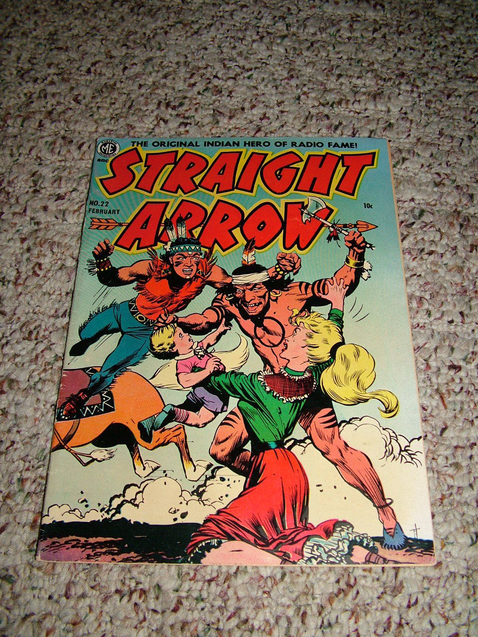 1952 ME Golden Age Western Comic Straight Arrow #22 Frazetta Cover High Grade