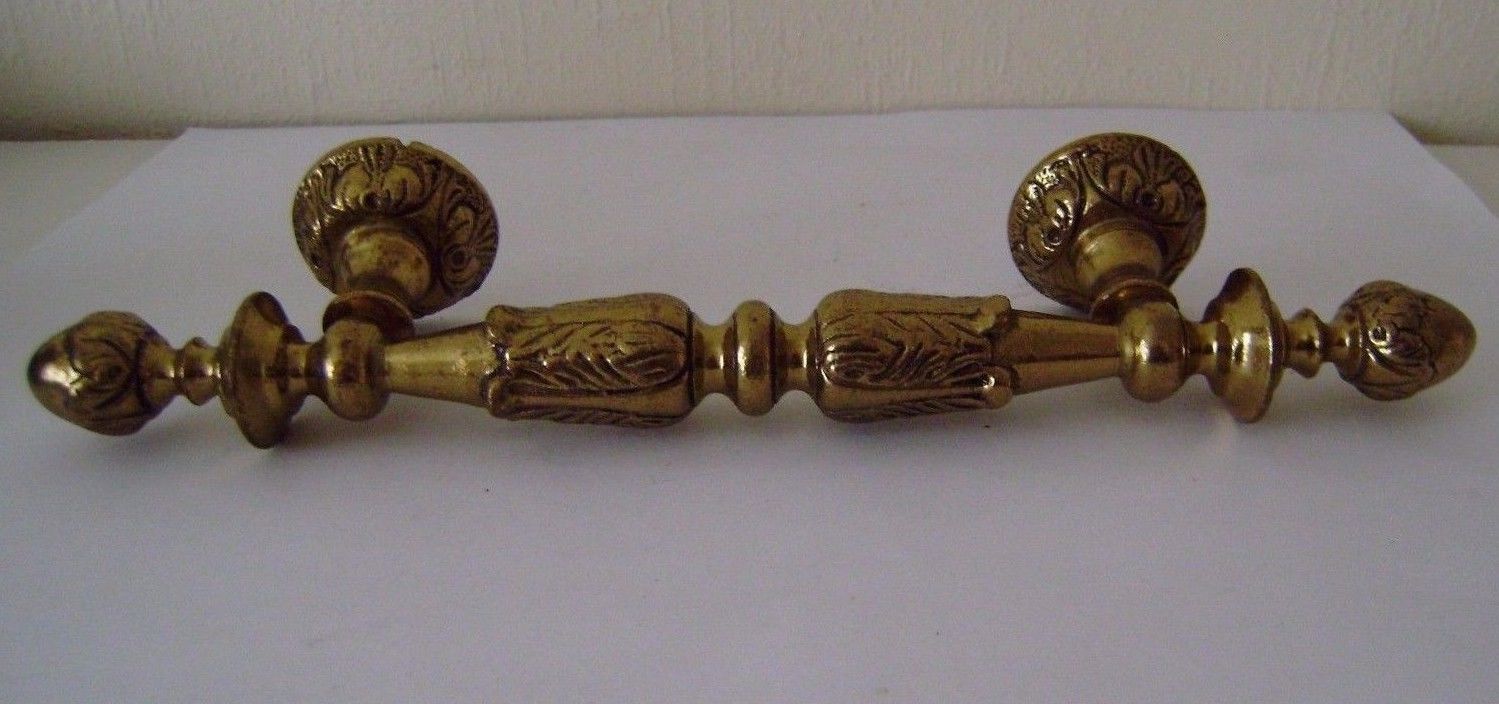 Victorian Brass Door Handle Shop Pull Church Architectural Antique Old Vintage