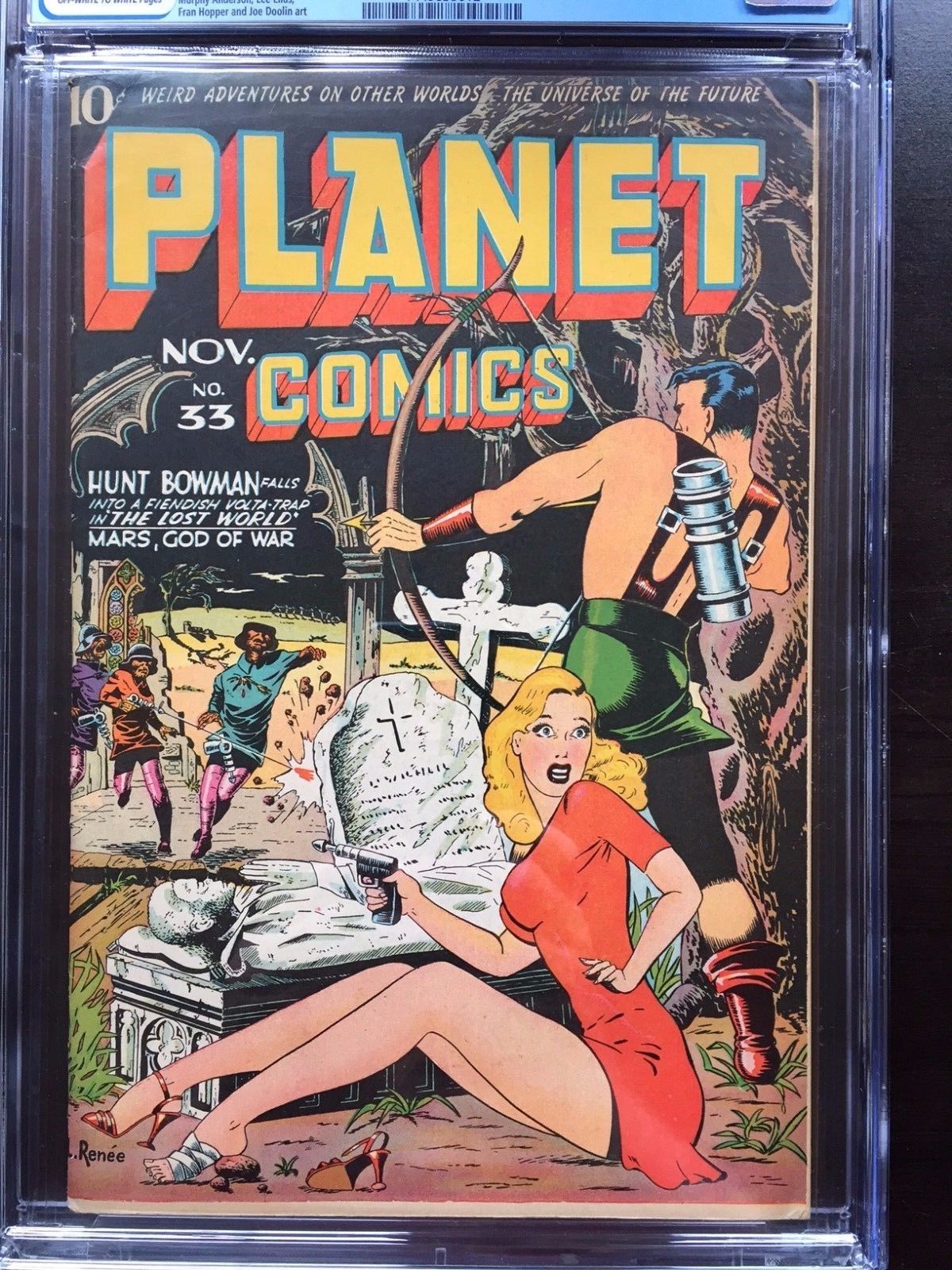 PLANET COMICS #33 CGC FN+ 6.5; OW-W; rare; classic GGA cover!