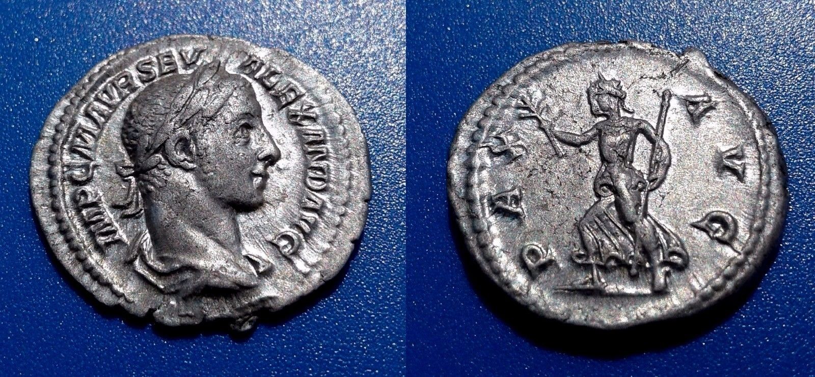 Severus Alexander. Beautiful Sharp Denarius. Ancient Roman Silver Coin. Graceful