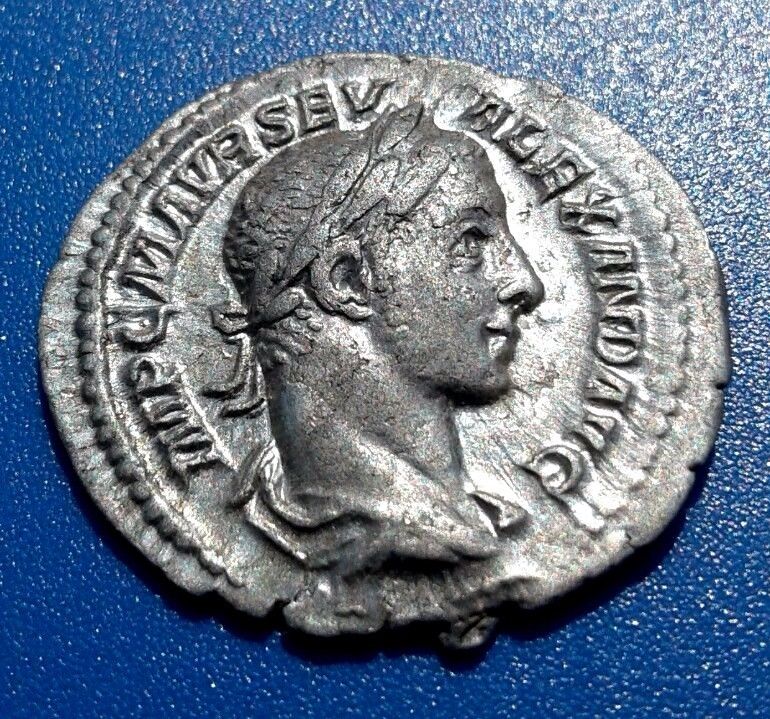 Severus Alexander. Beautiful Sharp Denarius. Ancient Roman Silver Coin. Graceful