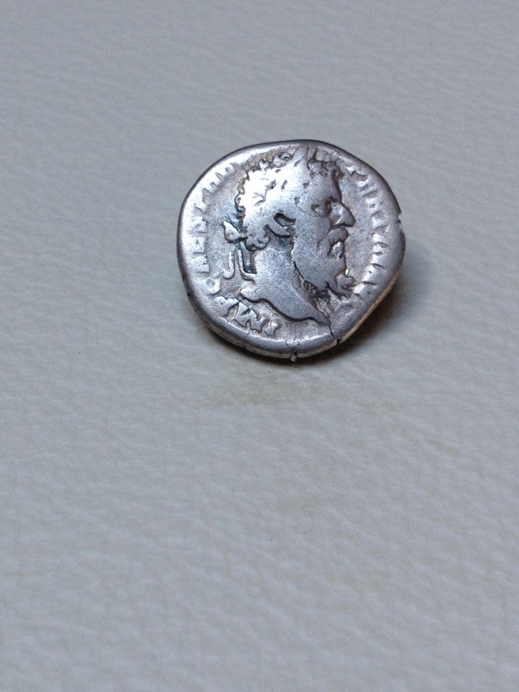 Roman. Pertinax denarius.  Rev  Emperor sacrificing over tripod. Ric 13a. RARE!!
