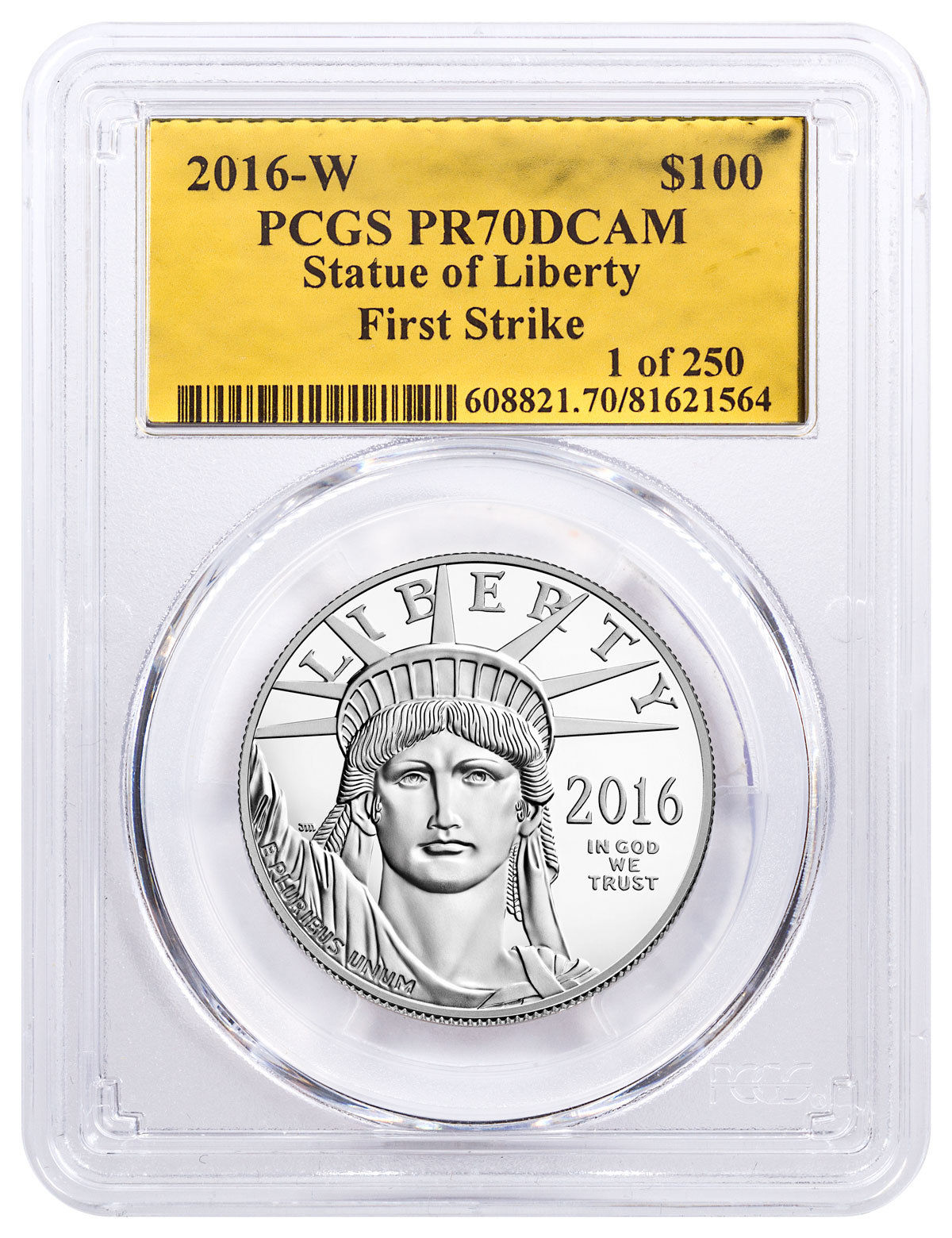 2016-W 1 oz Platinum Eagle Proof $100 PCGS PR70 DCAM FS Gold Foil SKU48381