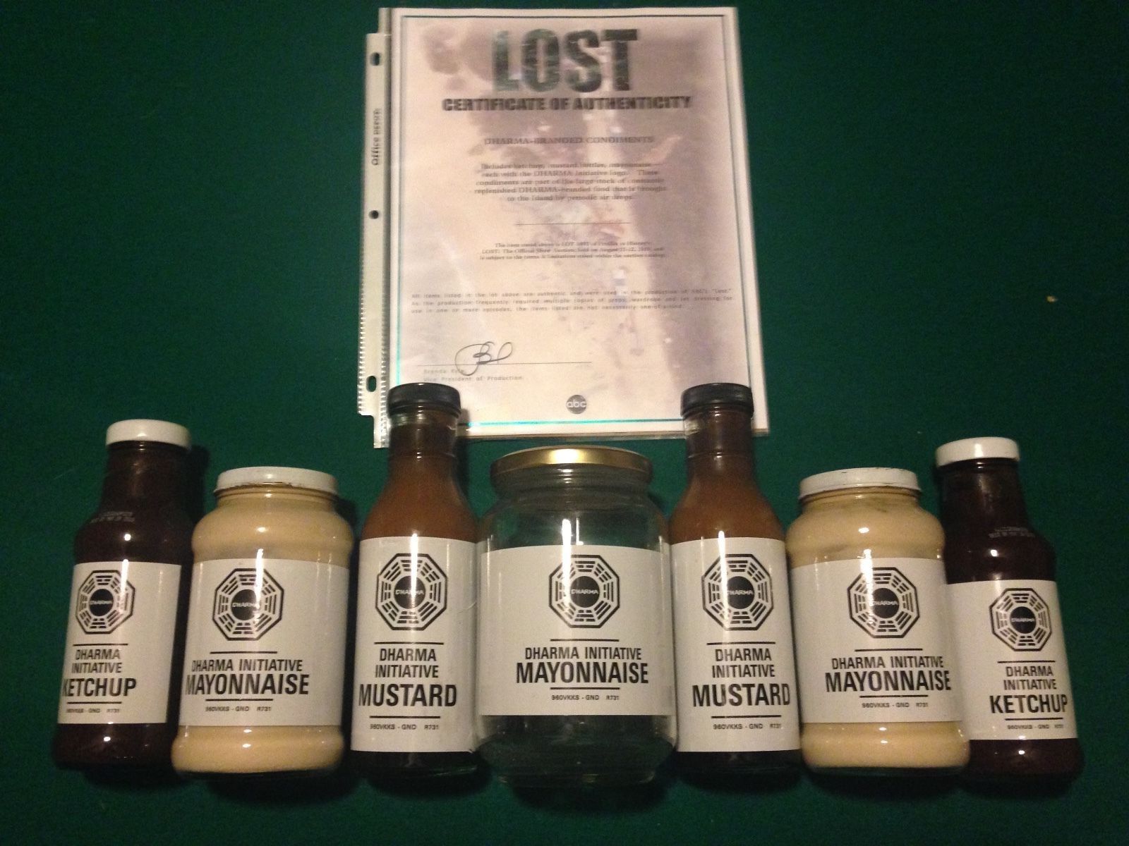 ABC's LOST Production-Used Dharma Initiative Condiment Bottles