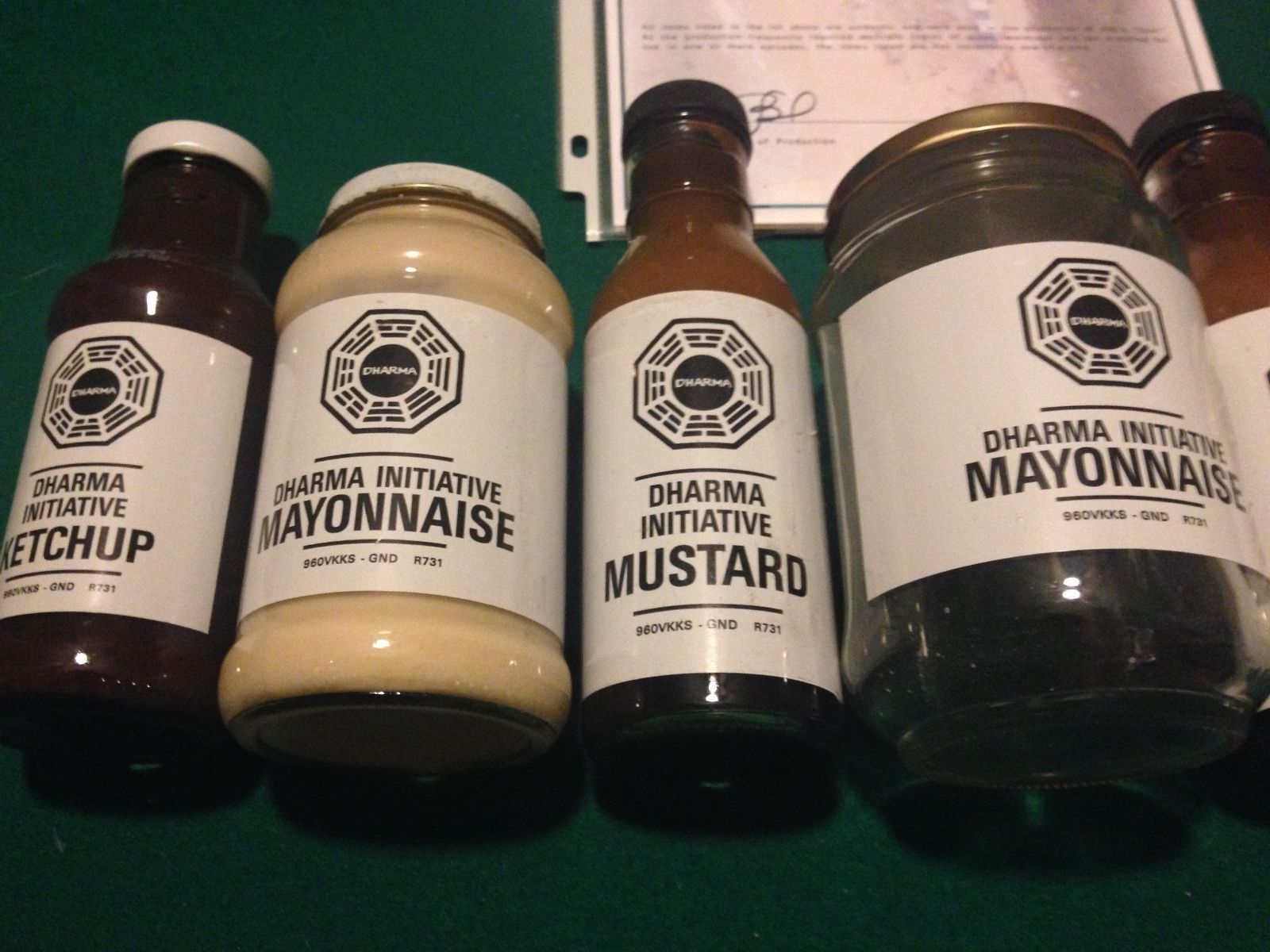 ABC's LOST Production-Used Dharma Initiative Condiment Bottles