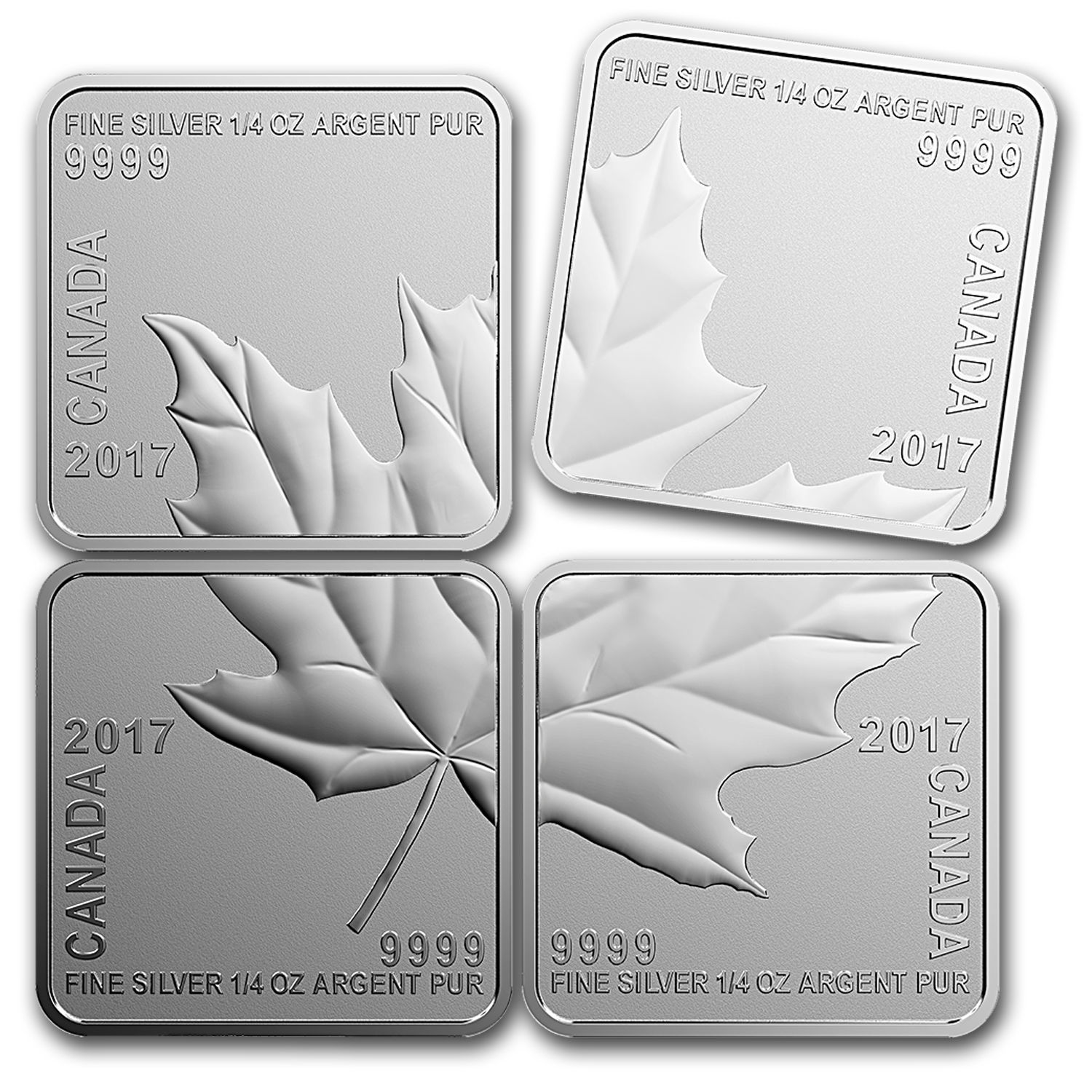 2017 Canada 1 oz Reverse Proof Silver Maple Leaf Quartet - SKU #104108