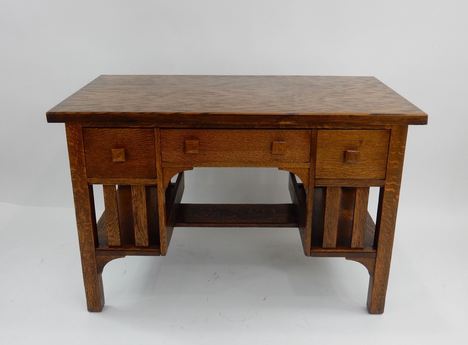 Antique Mission Arts and Crafts  Oak Library Desk   48.25"