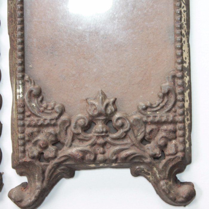 2 Antique Sheet Ormolu Brass Art Picture Frames, Embossed Frame