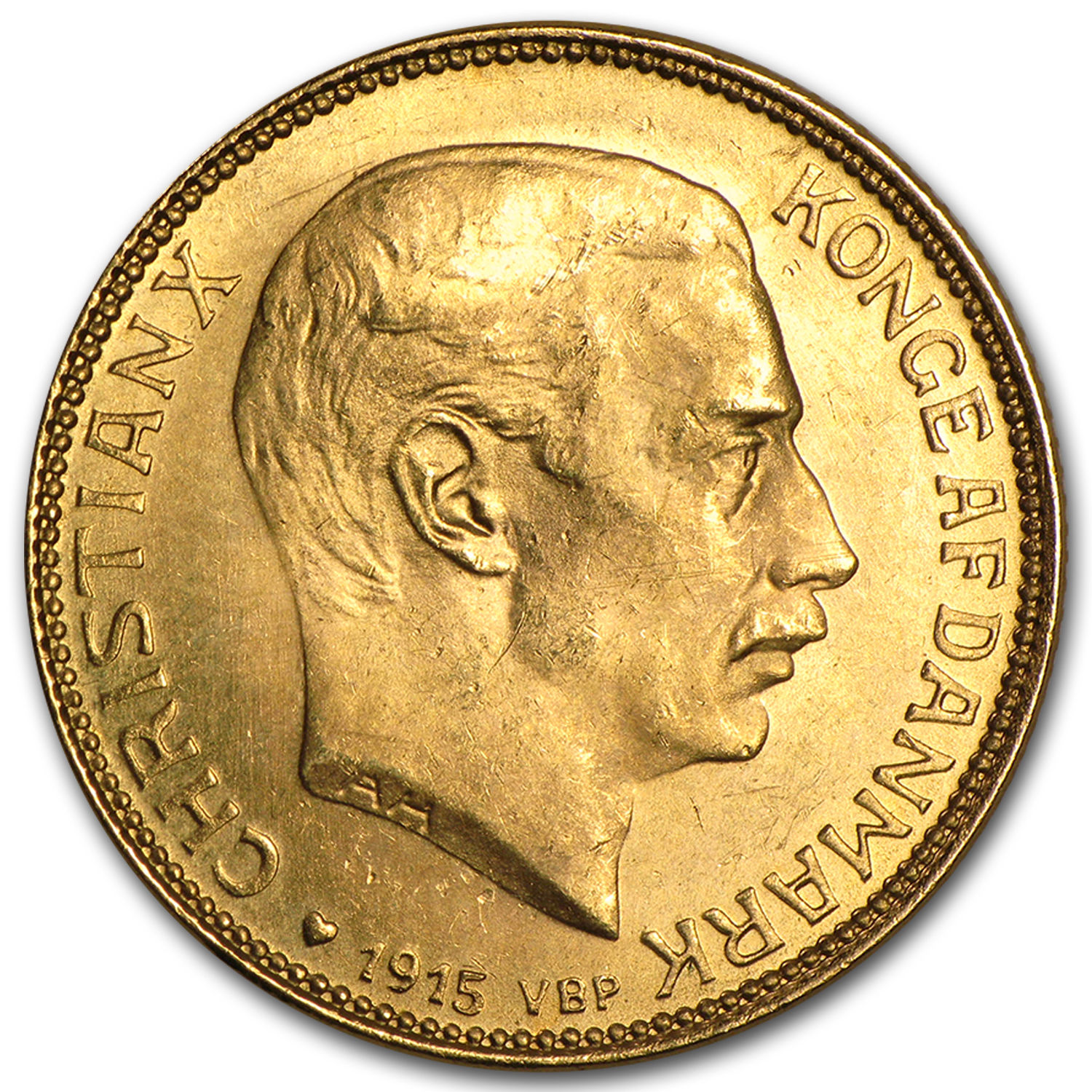 1913-1917 Denmark Gold 20 Kroner Christian X BU - SKU #90044