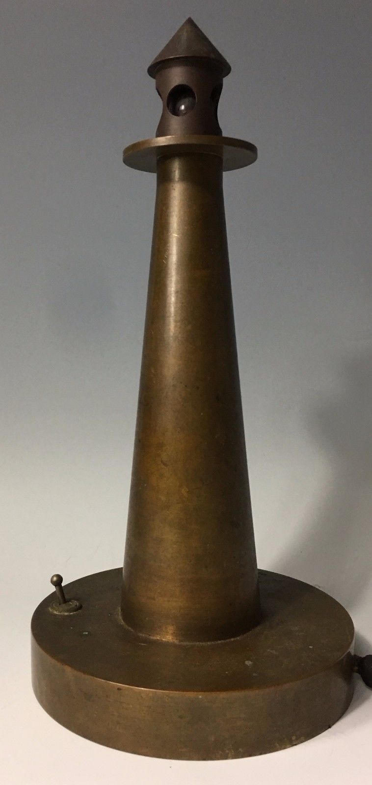 Antique Bronze Ship's Lighthouse Lamp Nautical Light compass Clock wheel