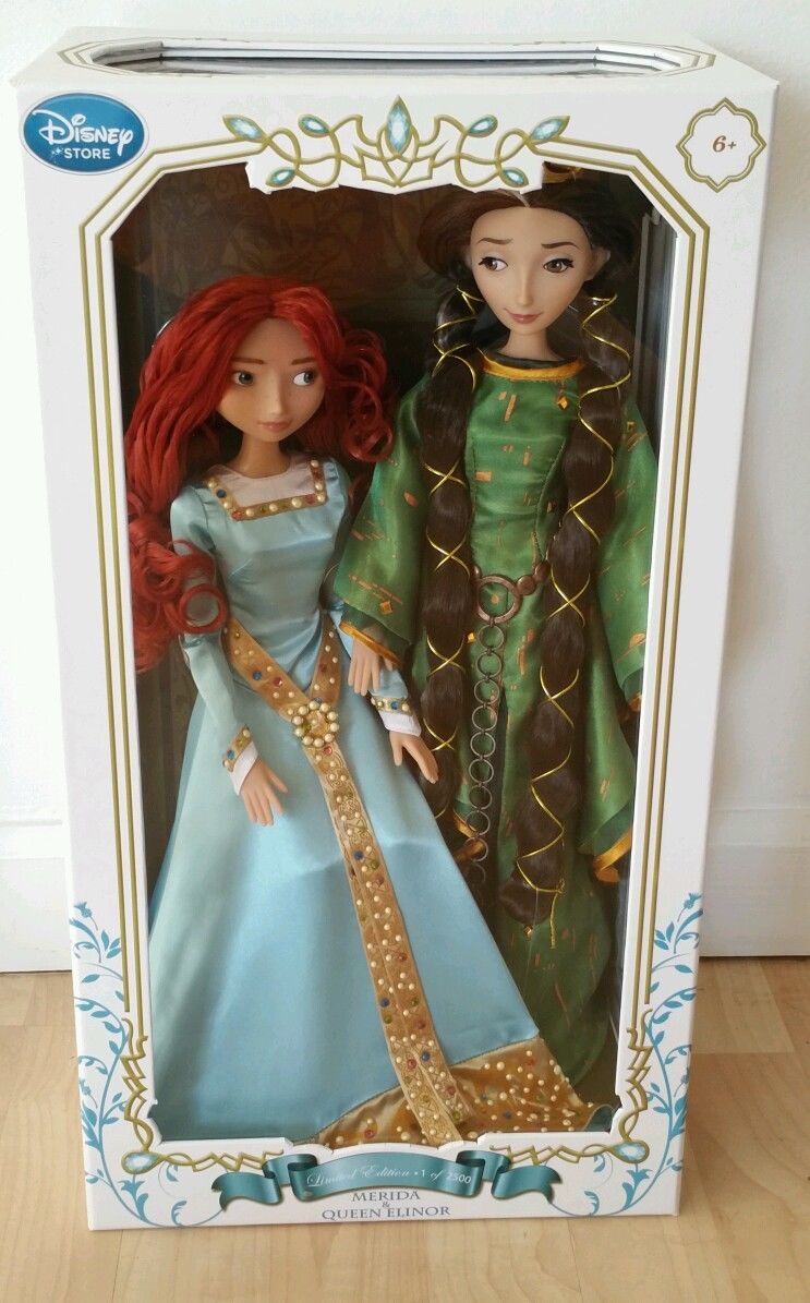 DISNEY BRAVE LIMITED EDITION MERIDA AND QUEEN ELINOR DOLL SET-NEW