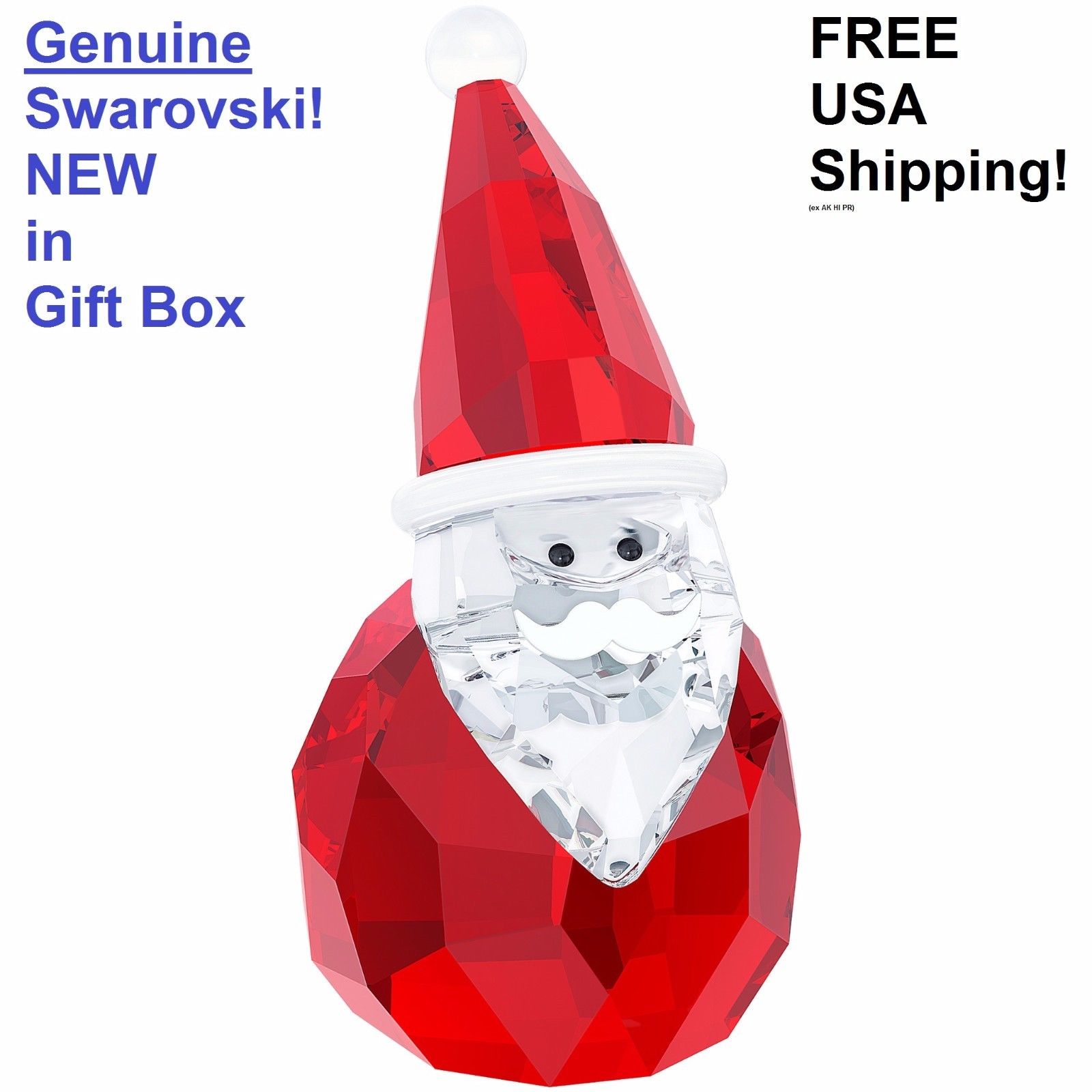 Swarovski Santa Claus Color Crystal Christmas Figurine 5059033 NEW in Gift Box!