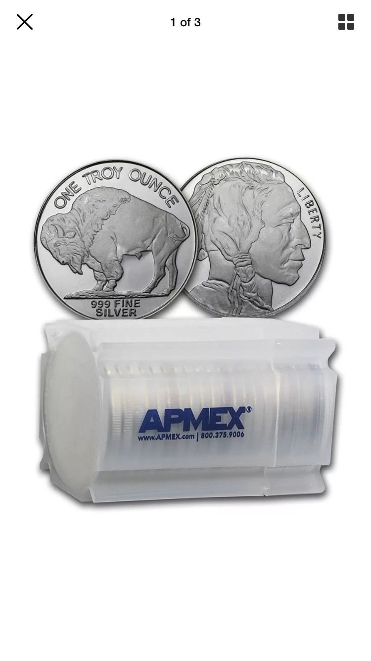 1 oz Silver Buffalo Round .999 Fine (Lot, Roll, Tube of 20)